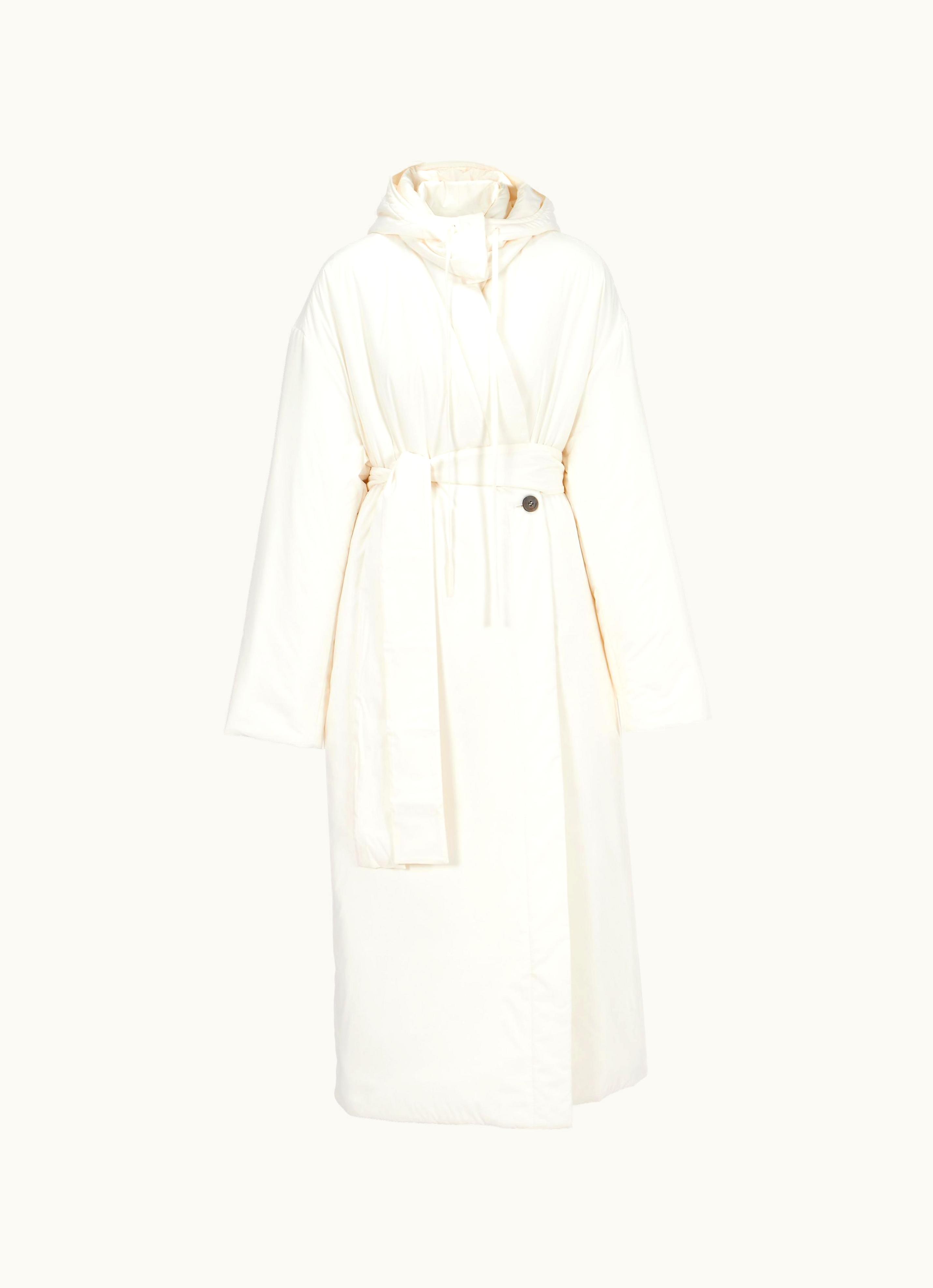 Ferragamo Ferragamo Padded Wrap Coat With Fabric Belt White