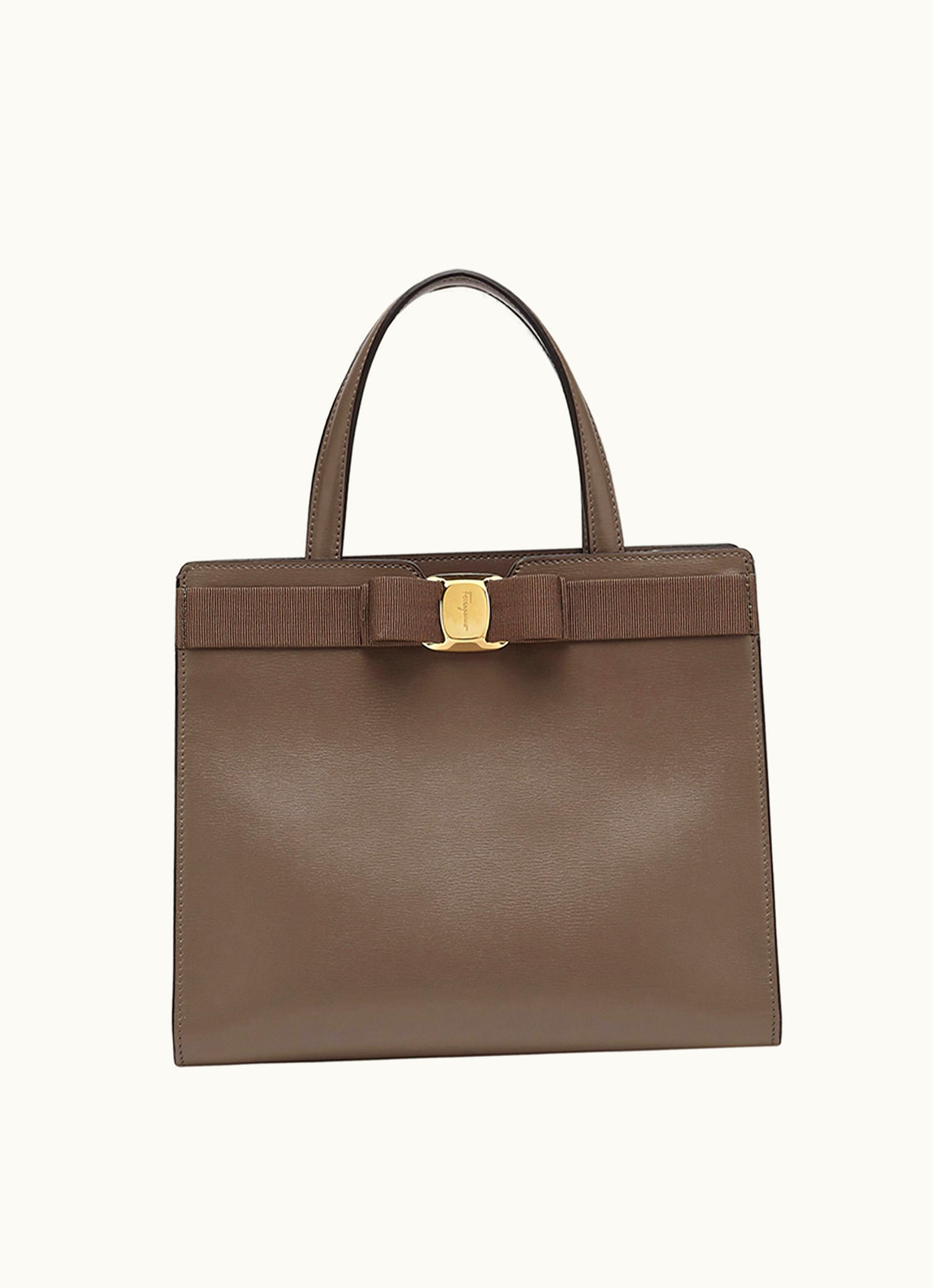 Ferragamo Ferragamo Vara Bow Top Handle Brown