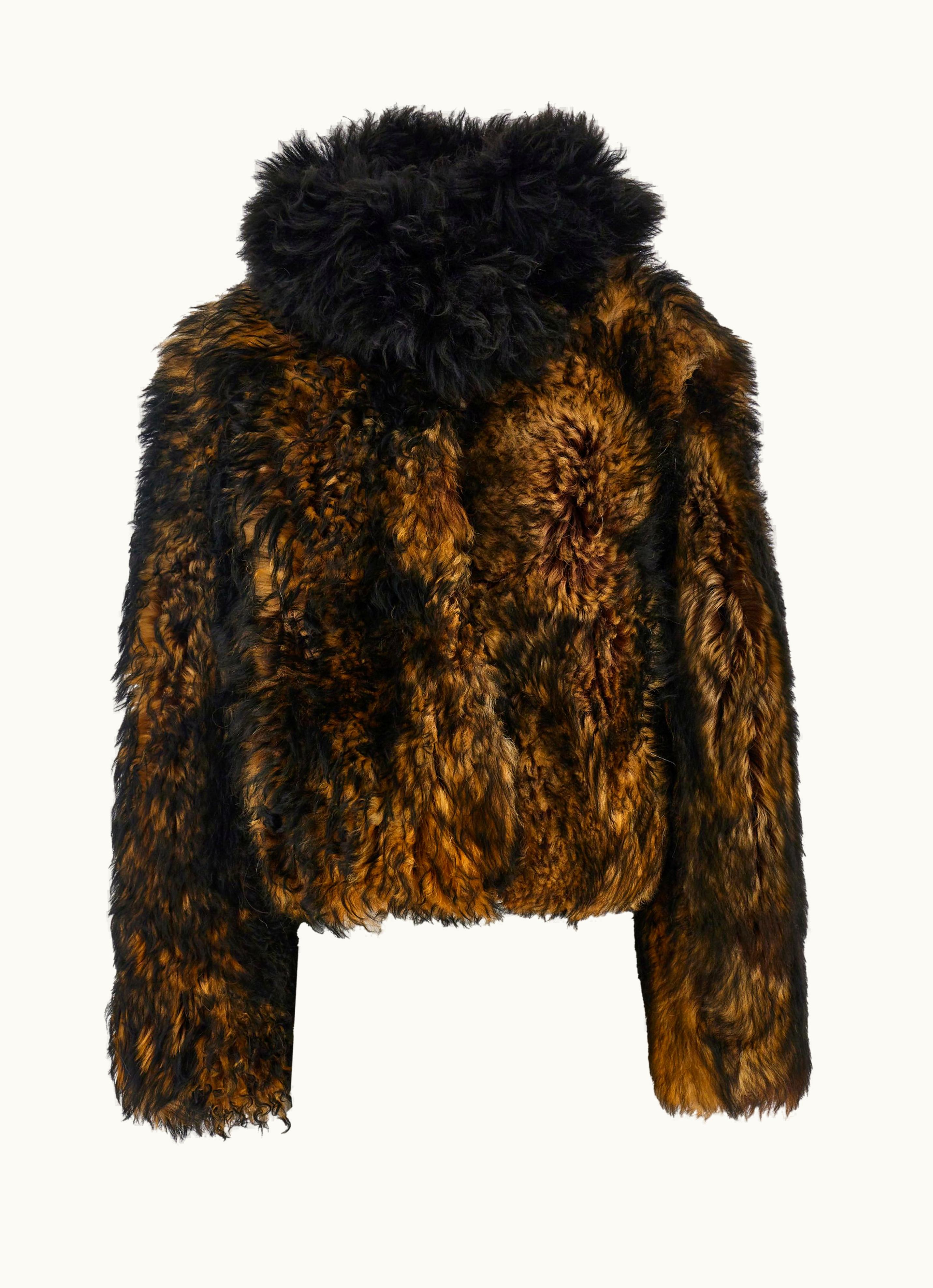 Ferragamo Ferragamo Long Haired Shearling Coat Brown