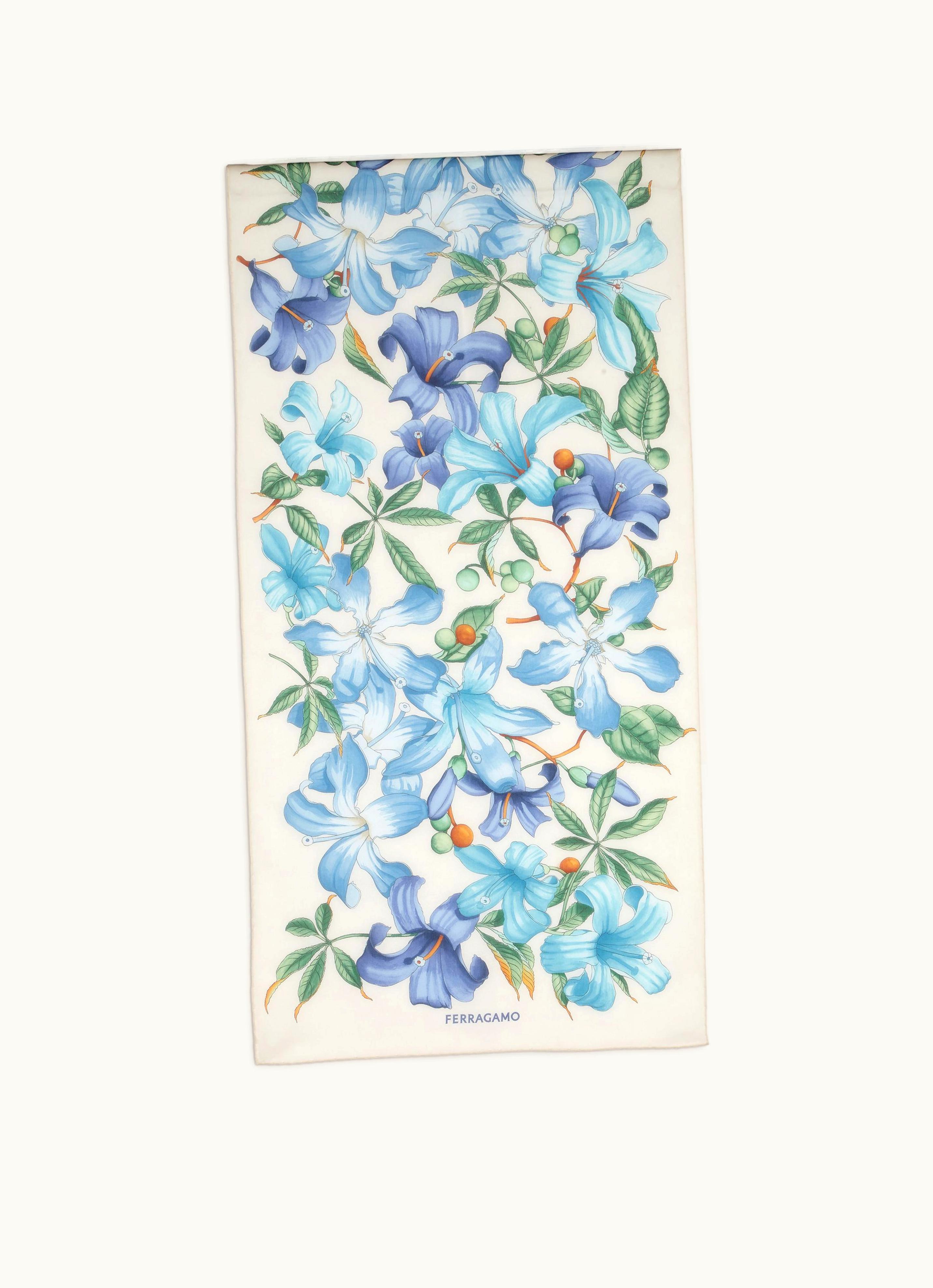 Ferragamo Ferragamo Hibiscus Print Shawl White - Deluxe Edition