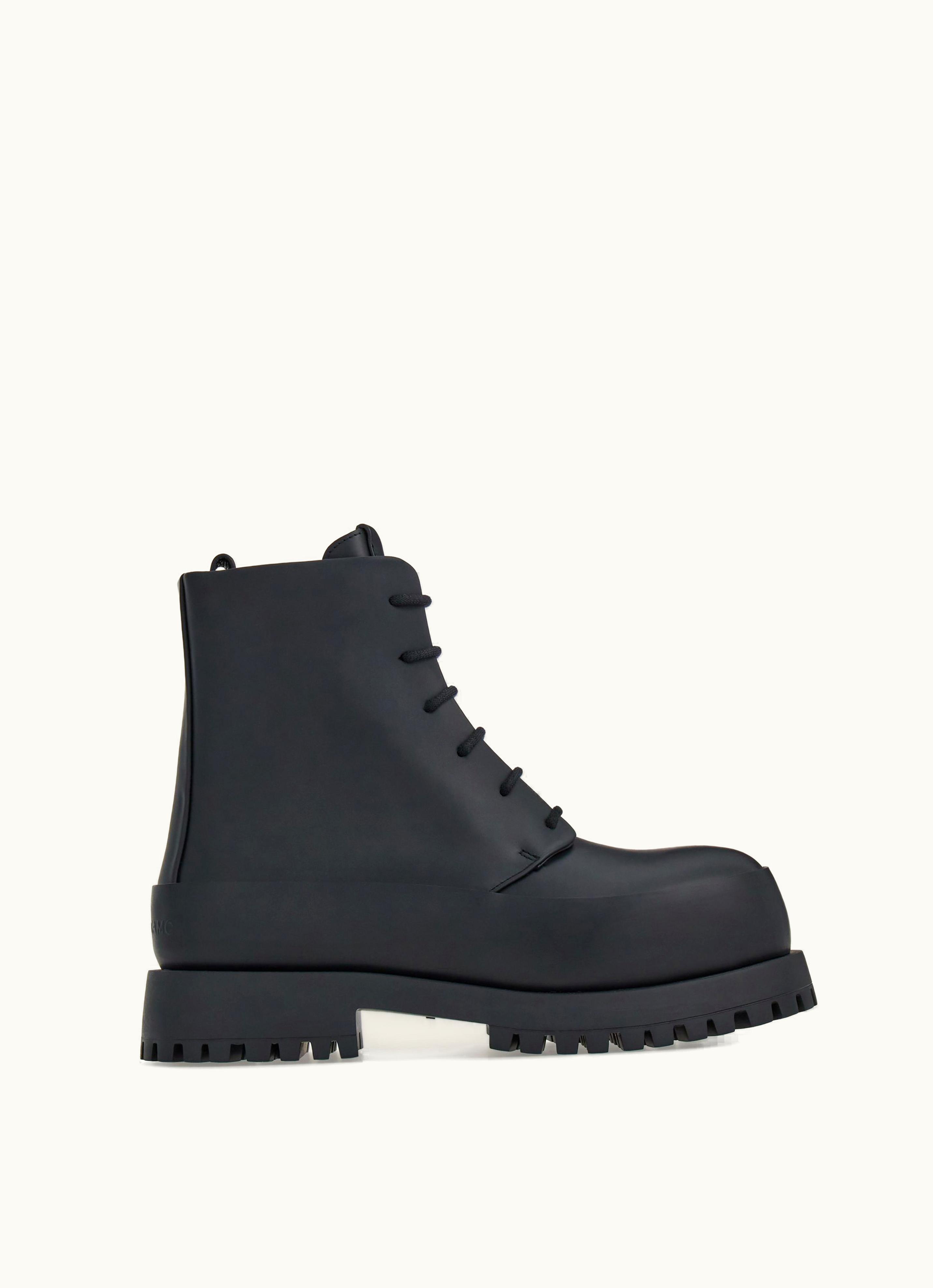Ferragamo Ferragamo Combat Boot With Rounded Toe Boots