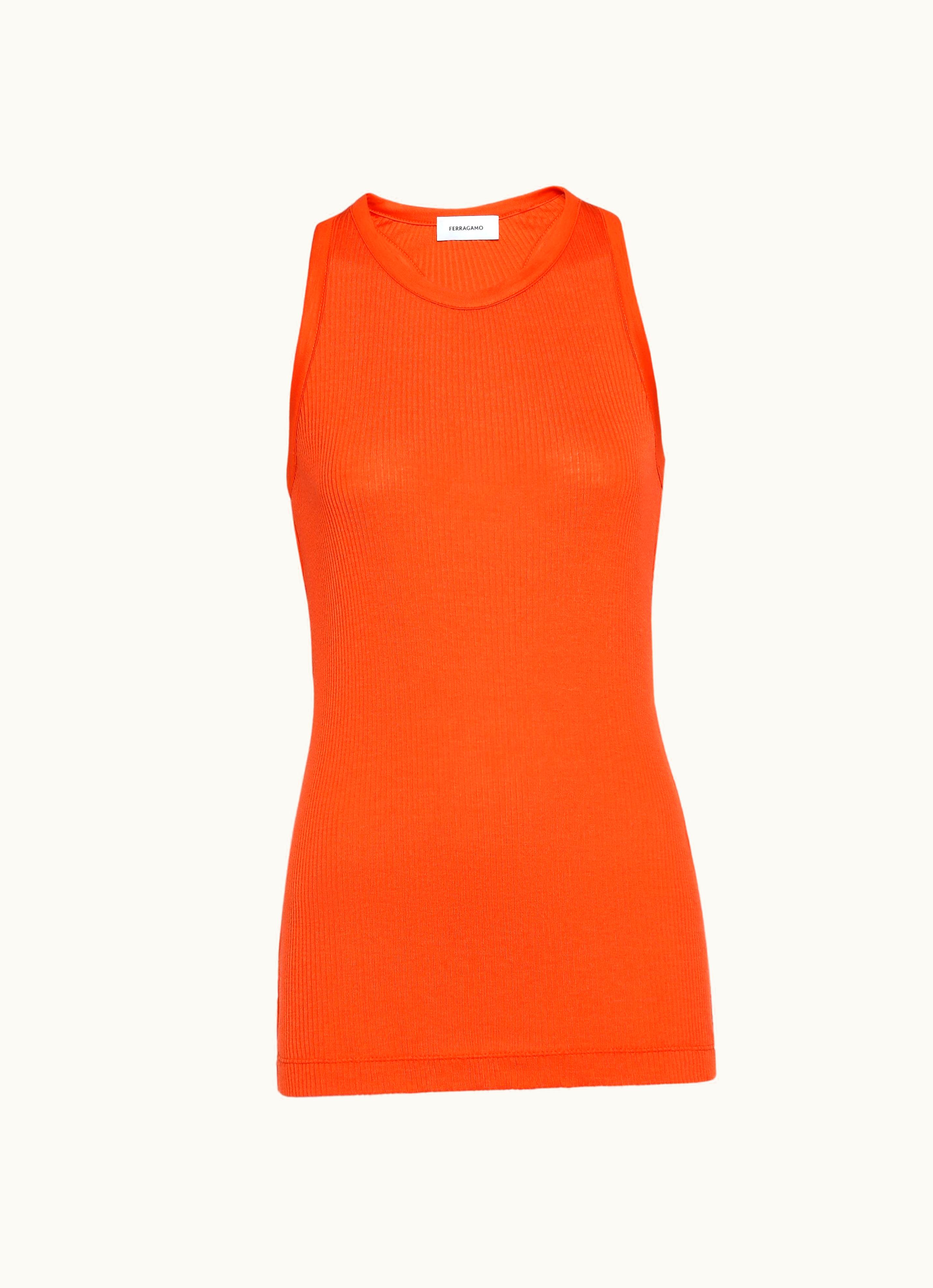 Ferragamo Ferragamo Sleeveless Jersey Top Orange