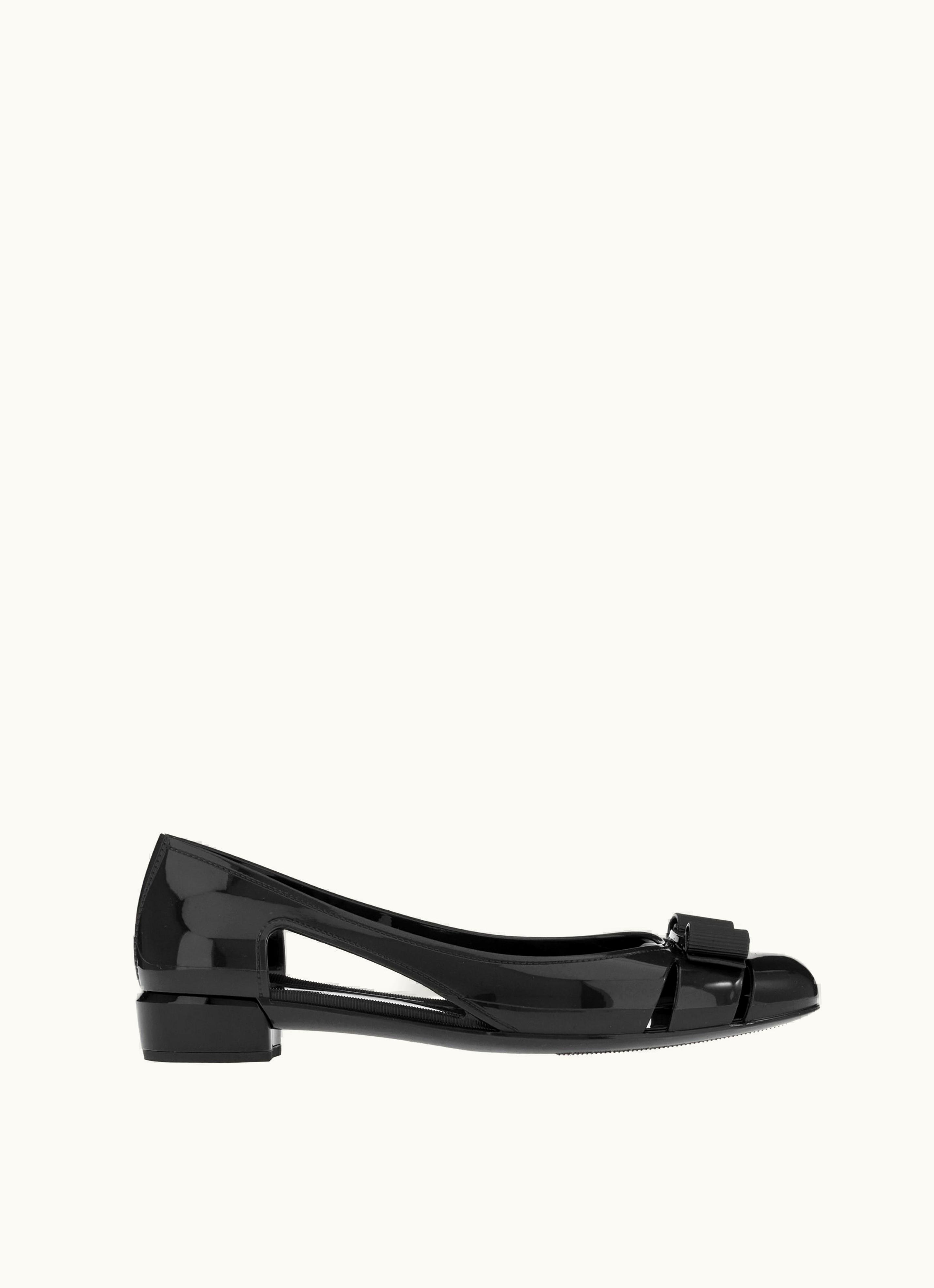 Ferragamo Ferragamo Jelly Ballet Flat With Vara Bow Black