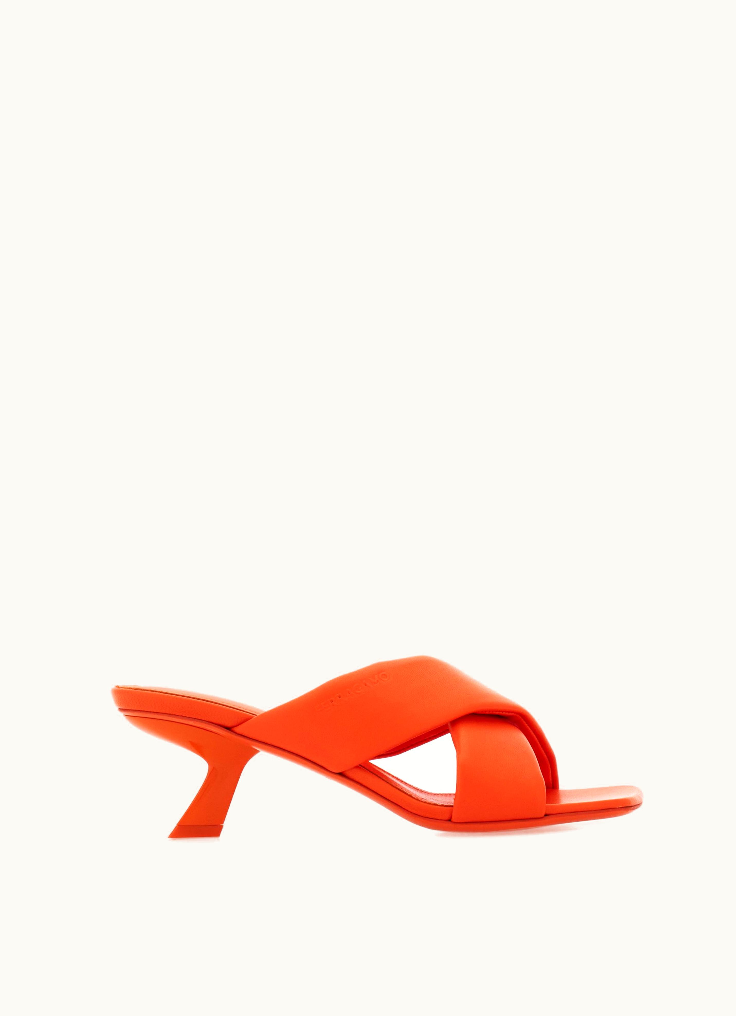 Ferragamo Ferragamo Crossover-strap Slide Orange