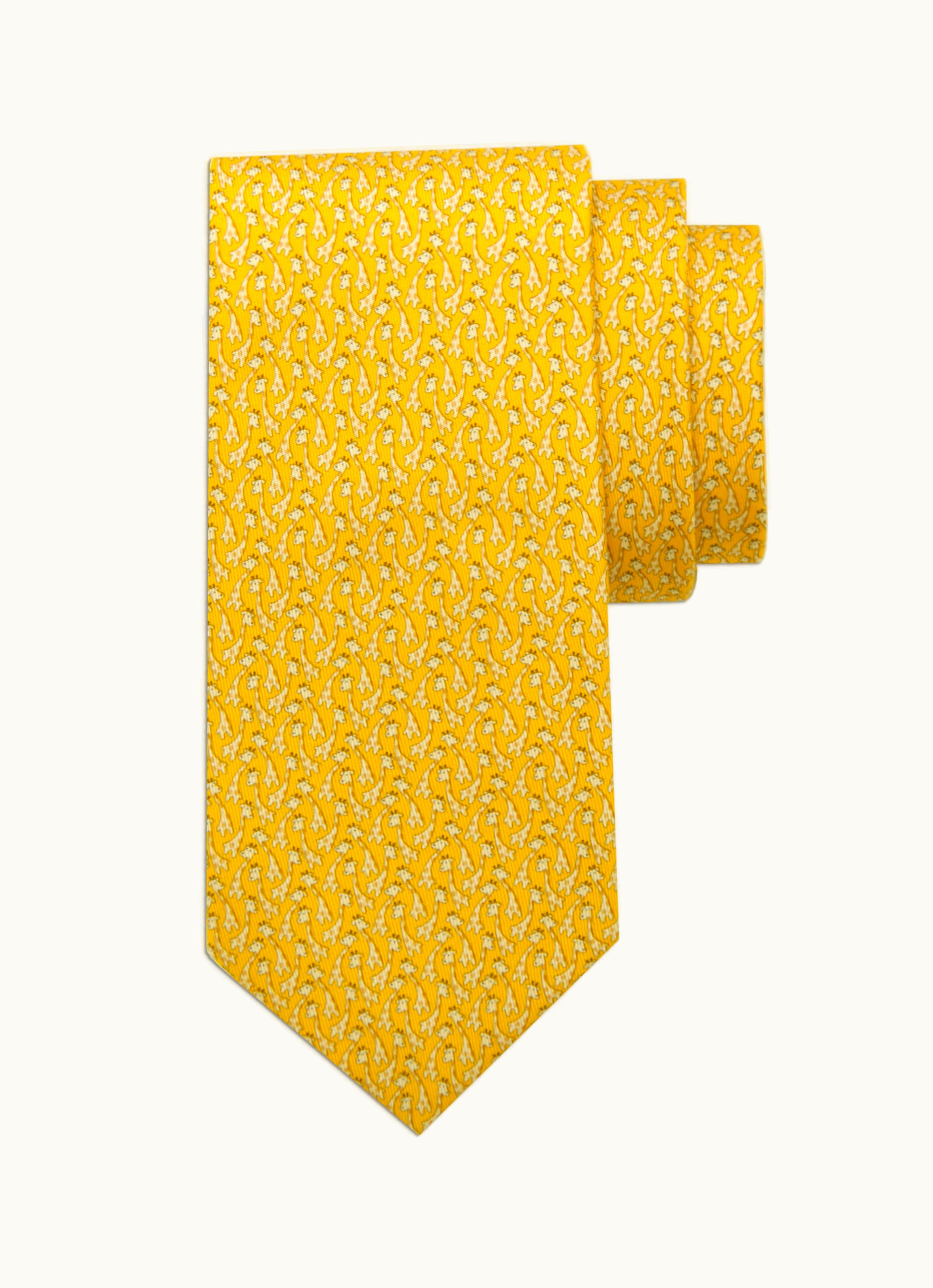 Ferragamo Ferragamo Giraffe Print Silk Tie Ties