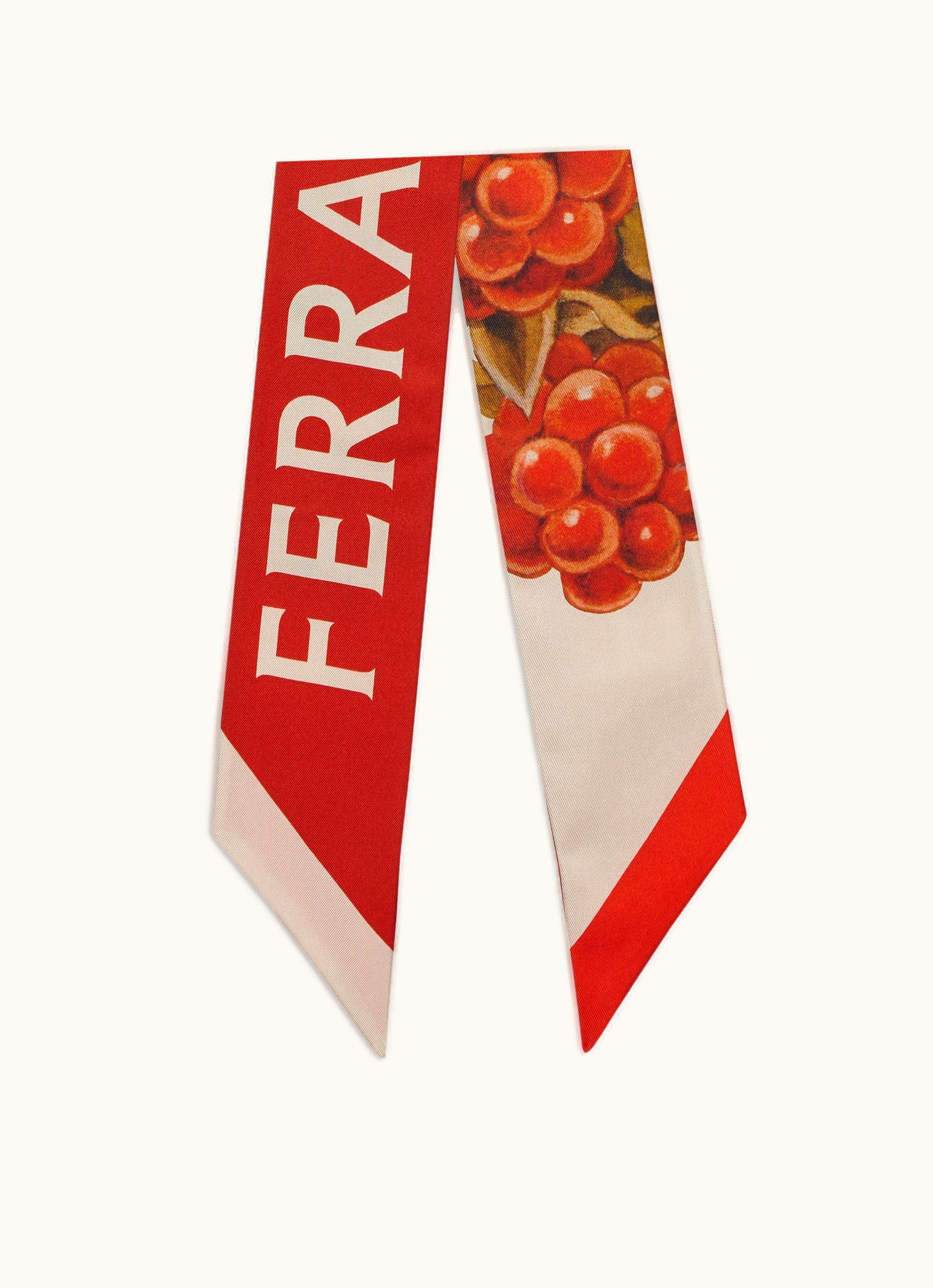 Ferragamo Ferragamo Blackberry Print Silk Mini Bandeau White