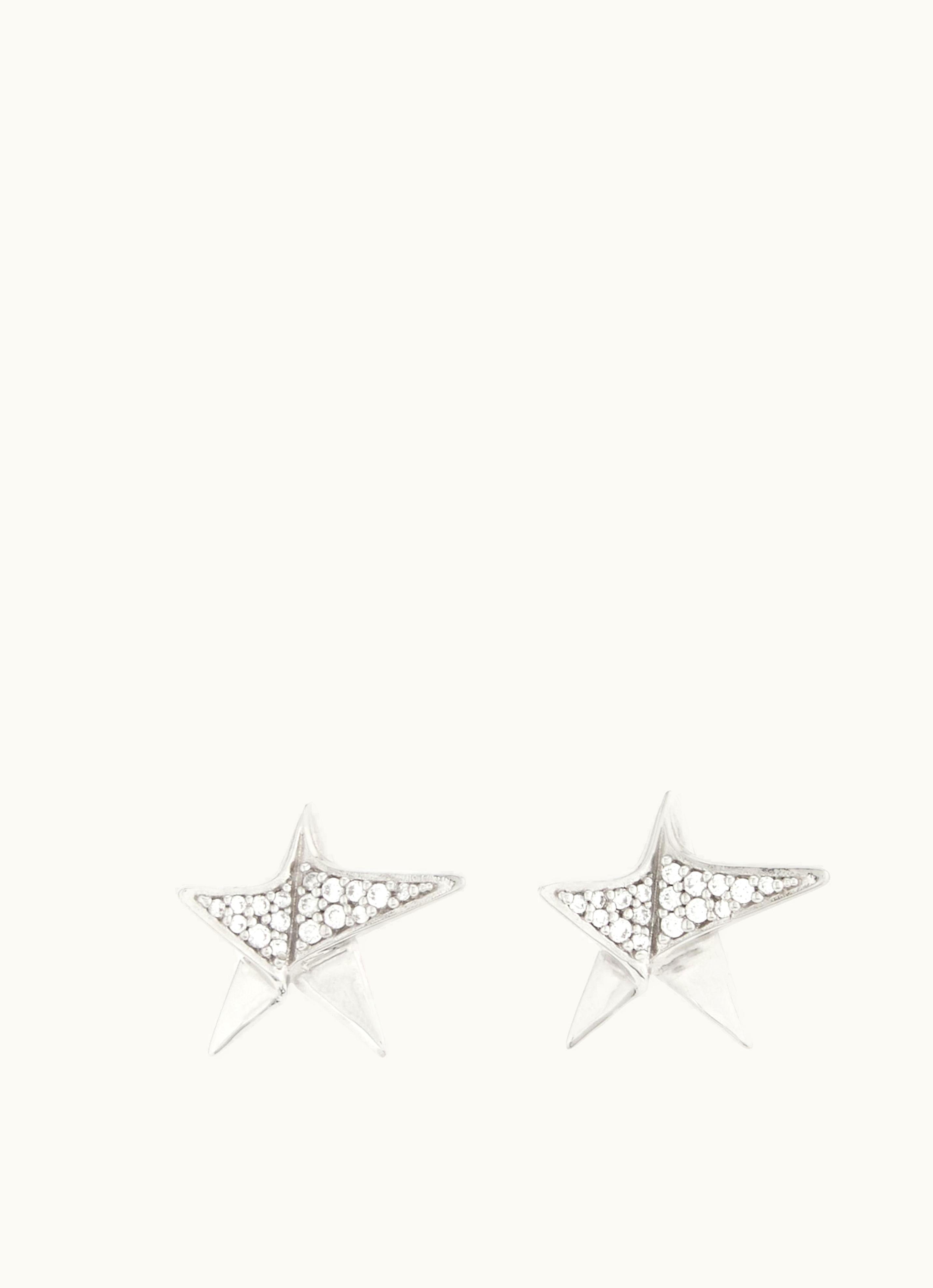 Ferragamo Ferragamo Star Earrings With Crystals Silver