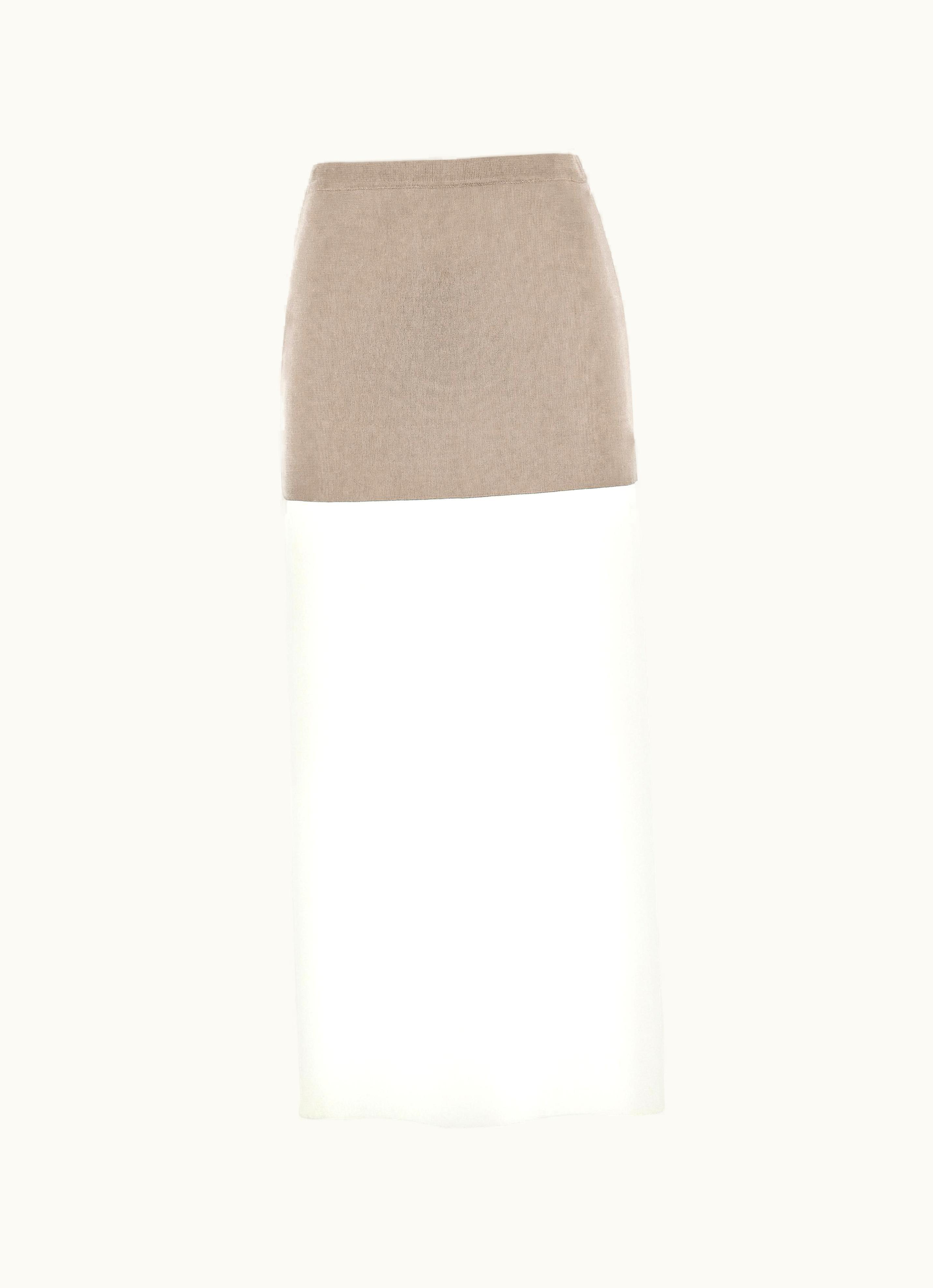 Ferragamo Ferragamo Two Tone Color Block Layered Skirt Grey