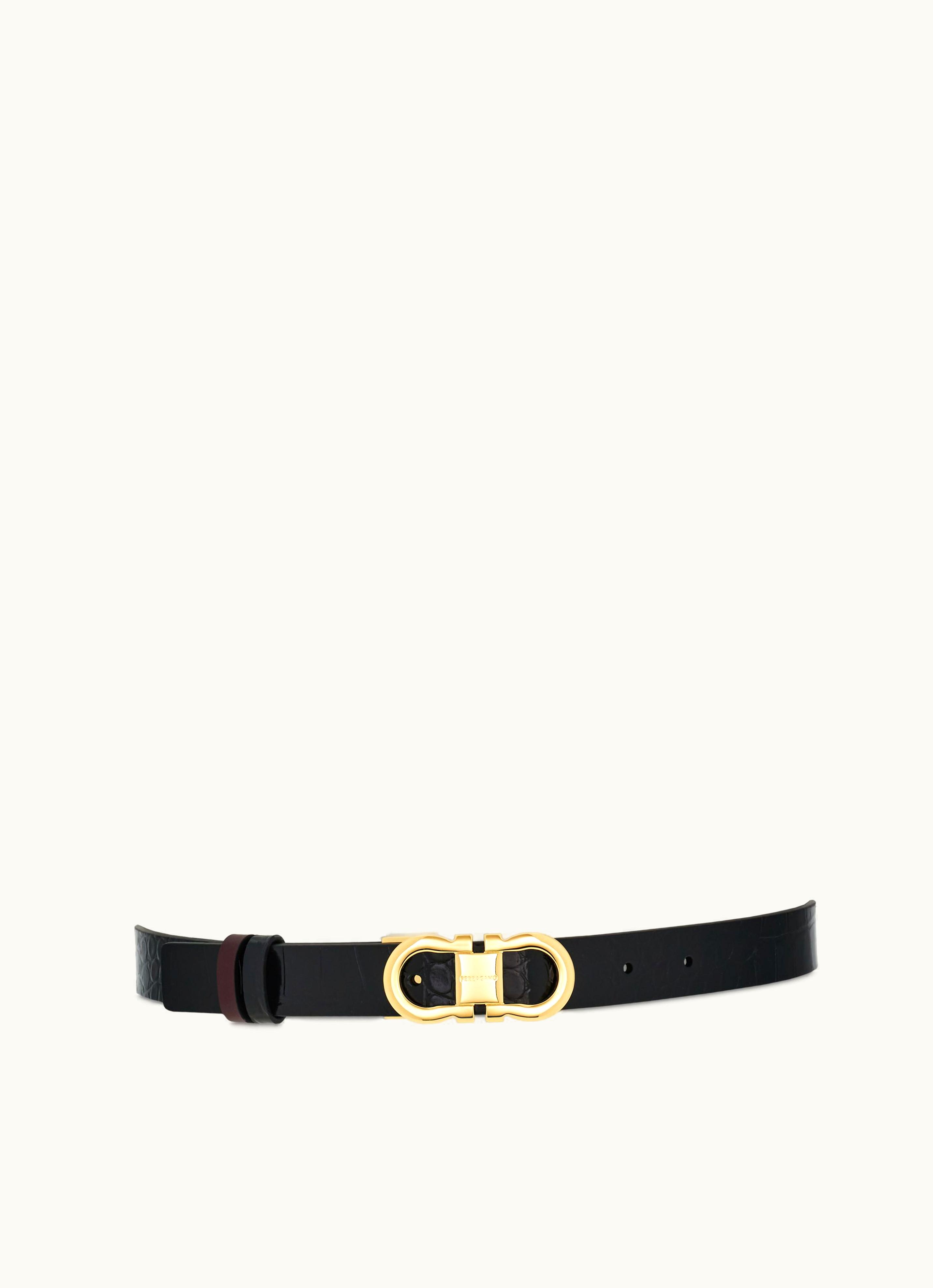 Ferragamo Ferragamo Reversible And Adjustable Gancini Belt Black 771073