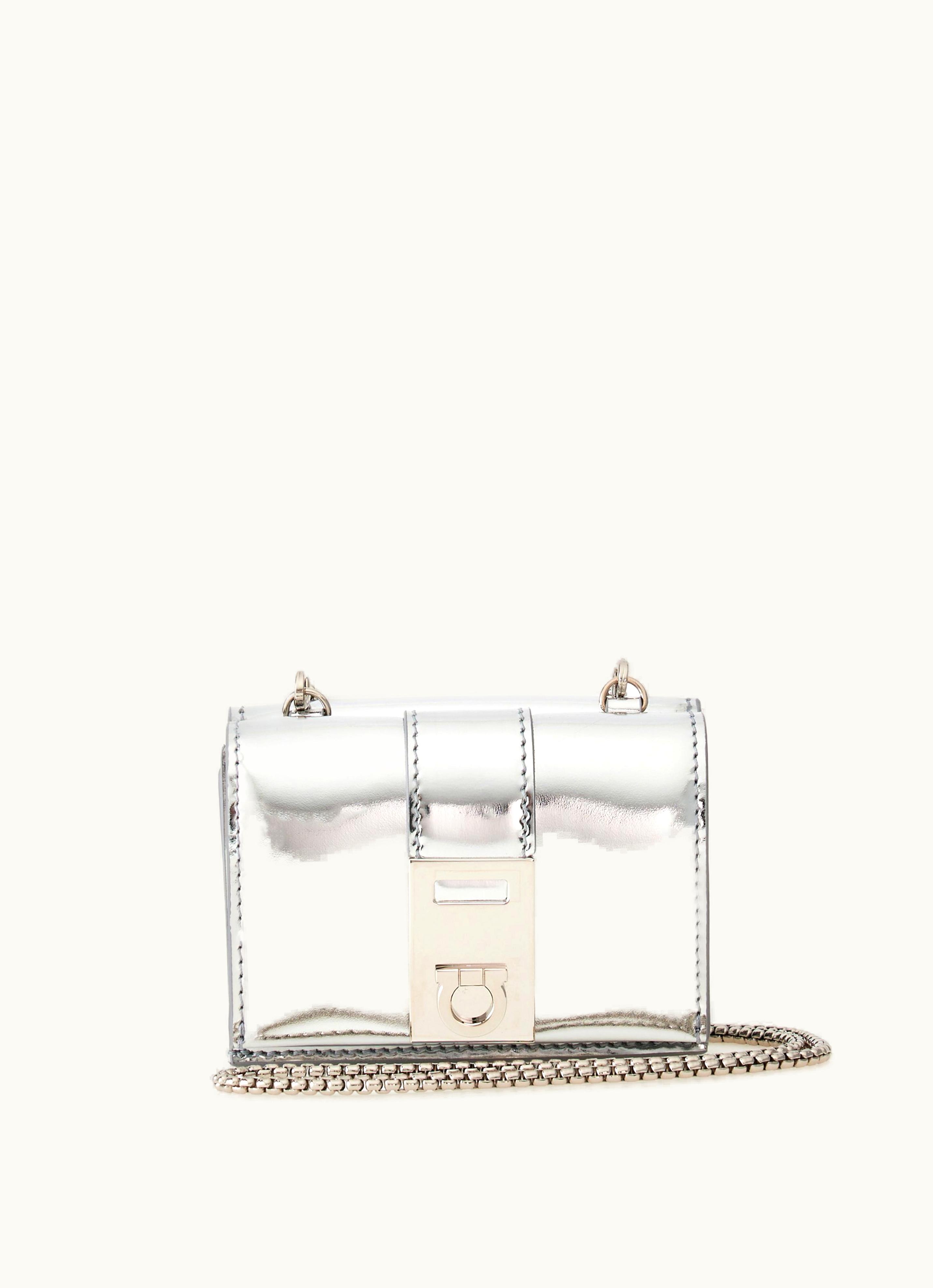 Ferragamo Ferragamo Hug two-tone Wallet With Strap Silver