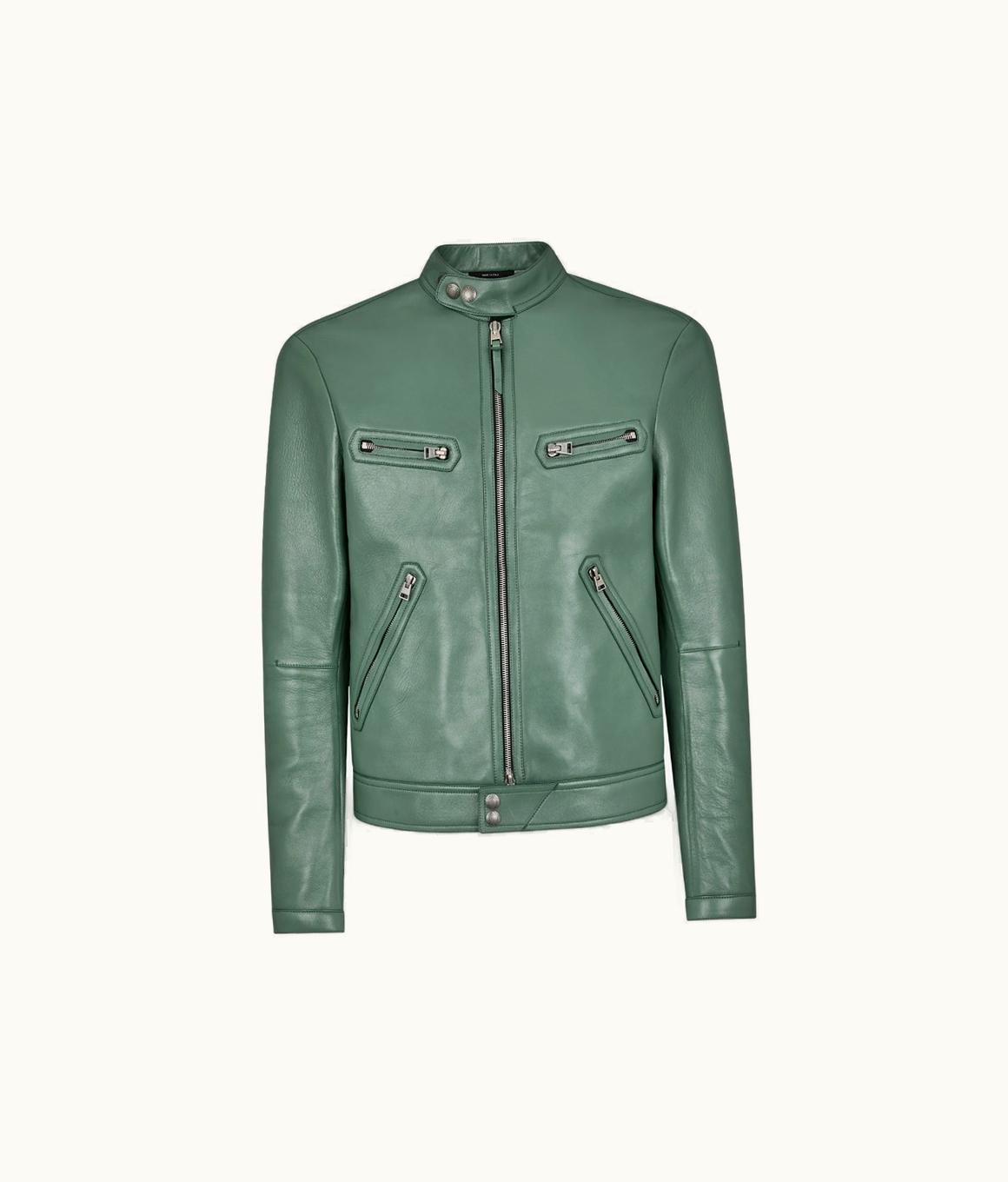 Tom Ford Tom Ford Shiny Feather Nappa Zip Racer Jacket