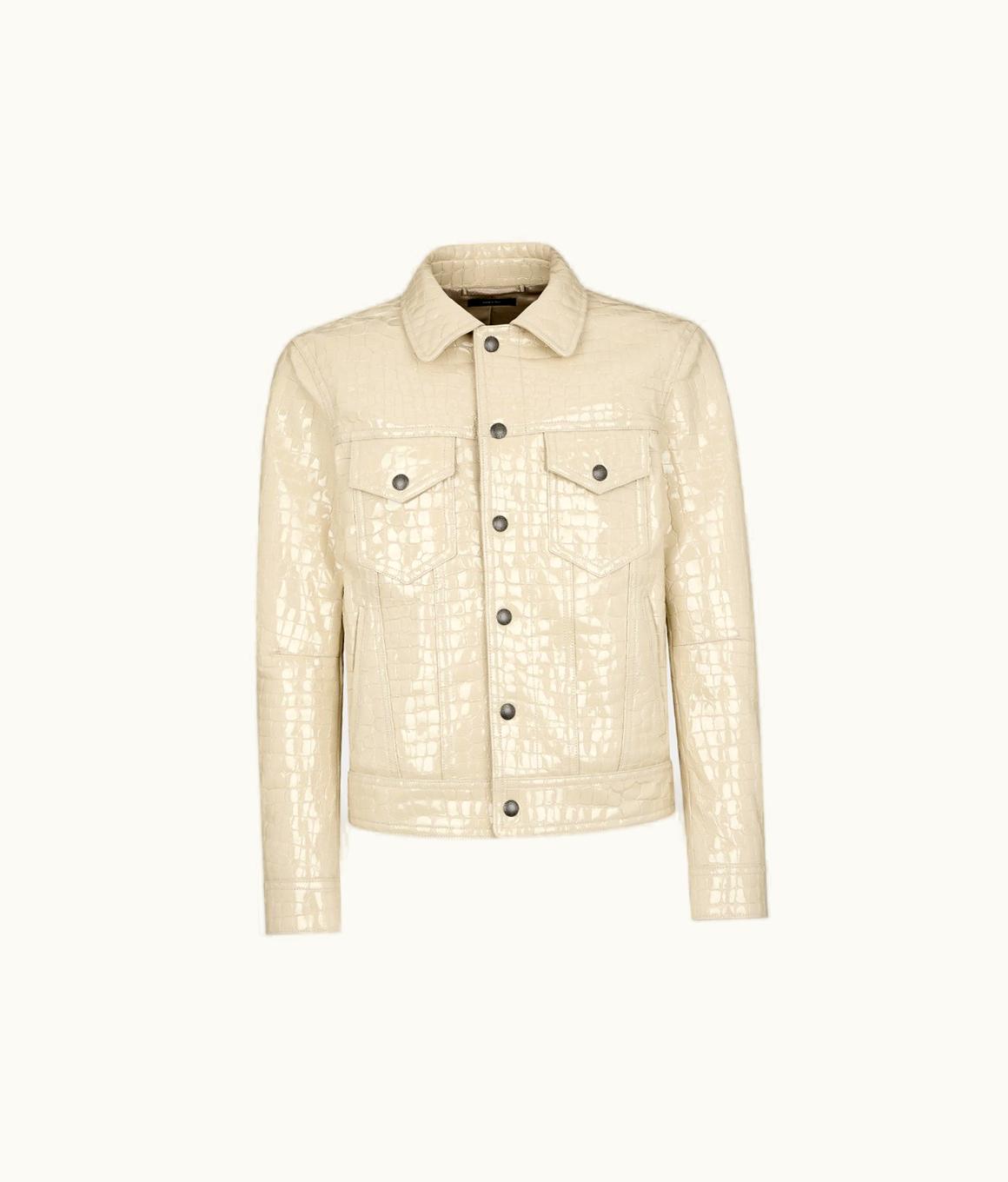 Tom Ford Tom Ford Patent Stamped Croc Jean Jacket