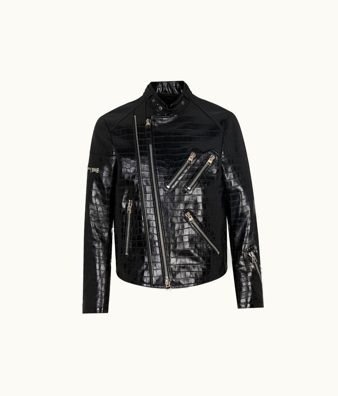 Tom Ford Tom Ford Printed Croc Zip Biker