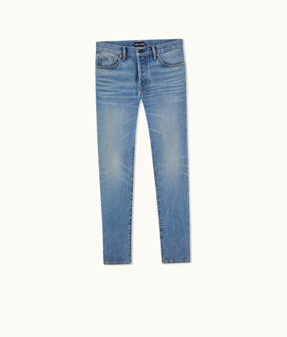 Tom Ford Tom Ford Aged Light Wash Slim Fit Denim