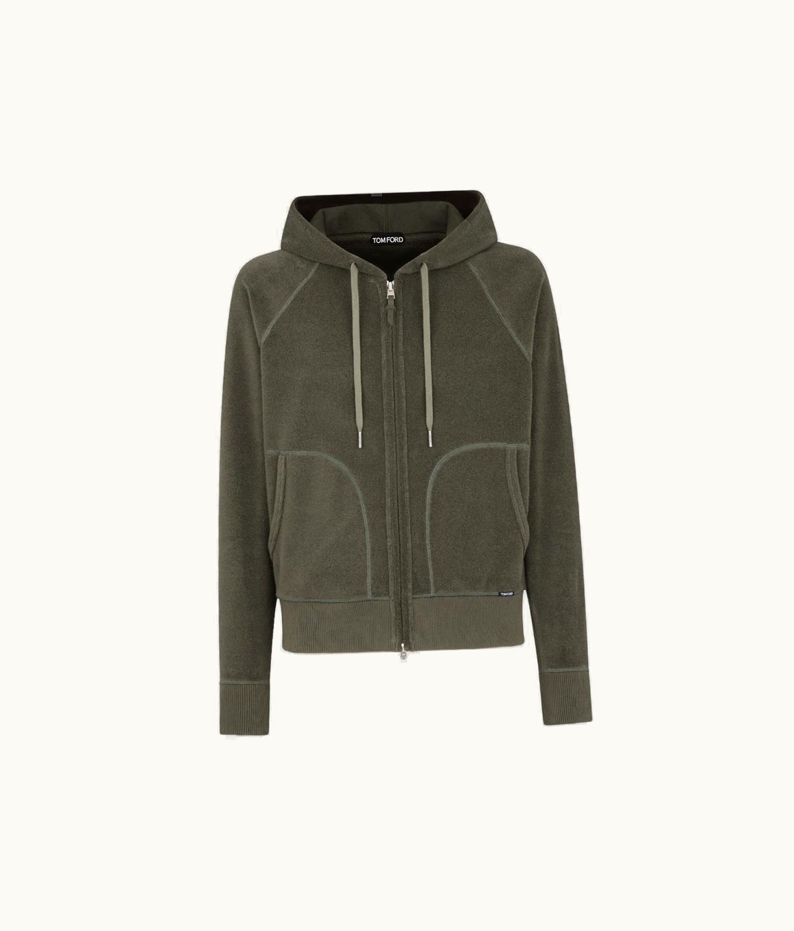Tom Ford Tom Ford Italian Cotton Zip Hoodie Black