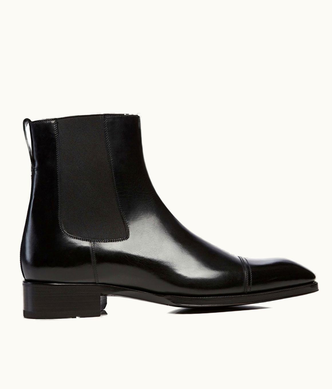 Tom Ford Tom Ford Burnished Leather Gianni Ankle Boot