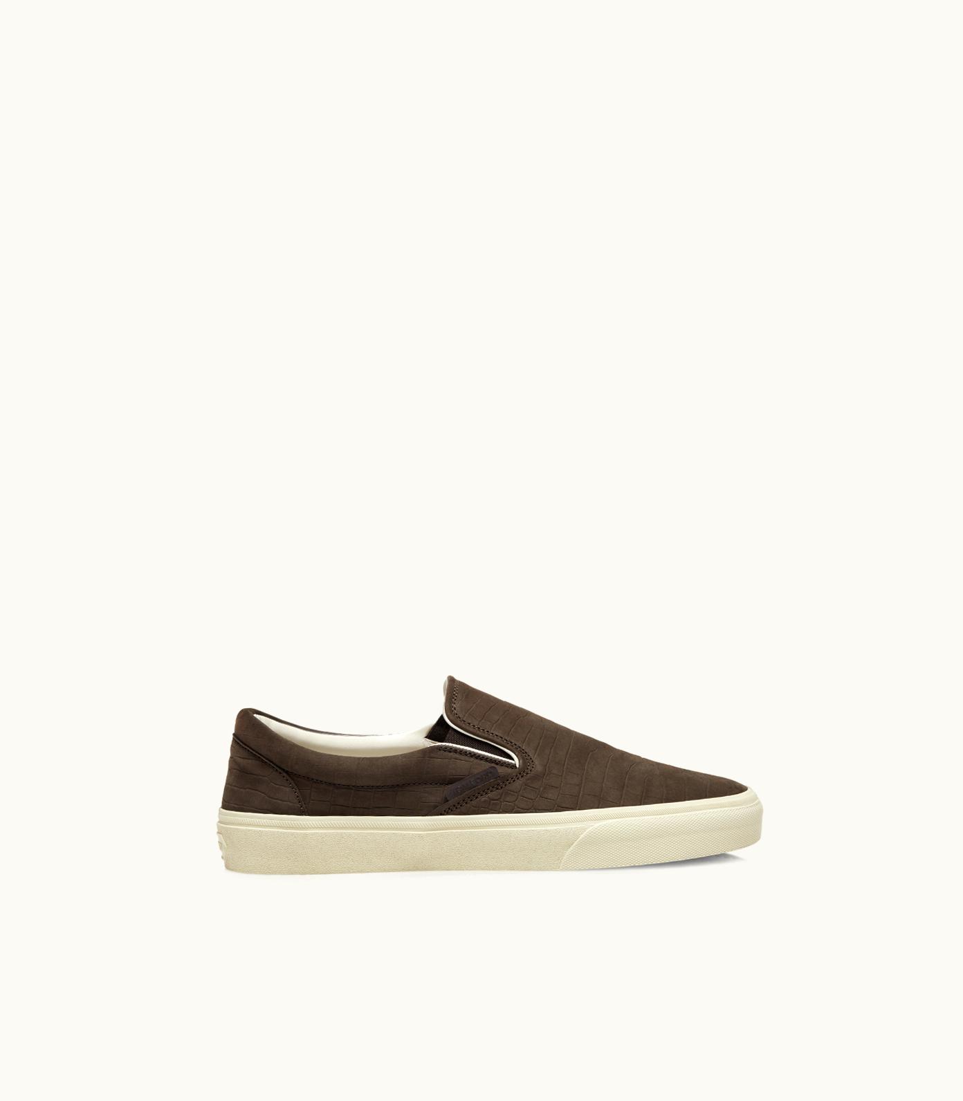 Tom Ford Tom Ford Stamped Croc Nubuck Jude Slip On Sneaker