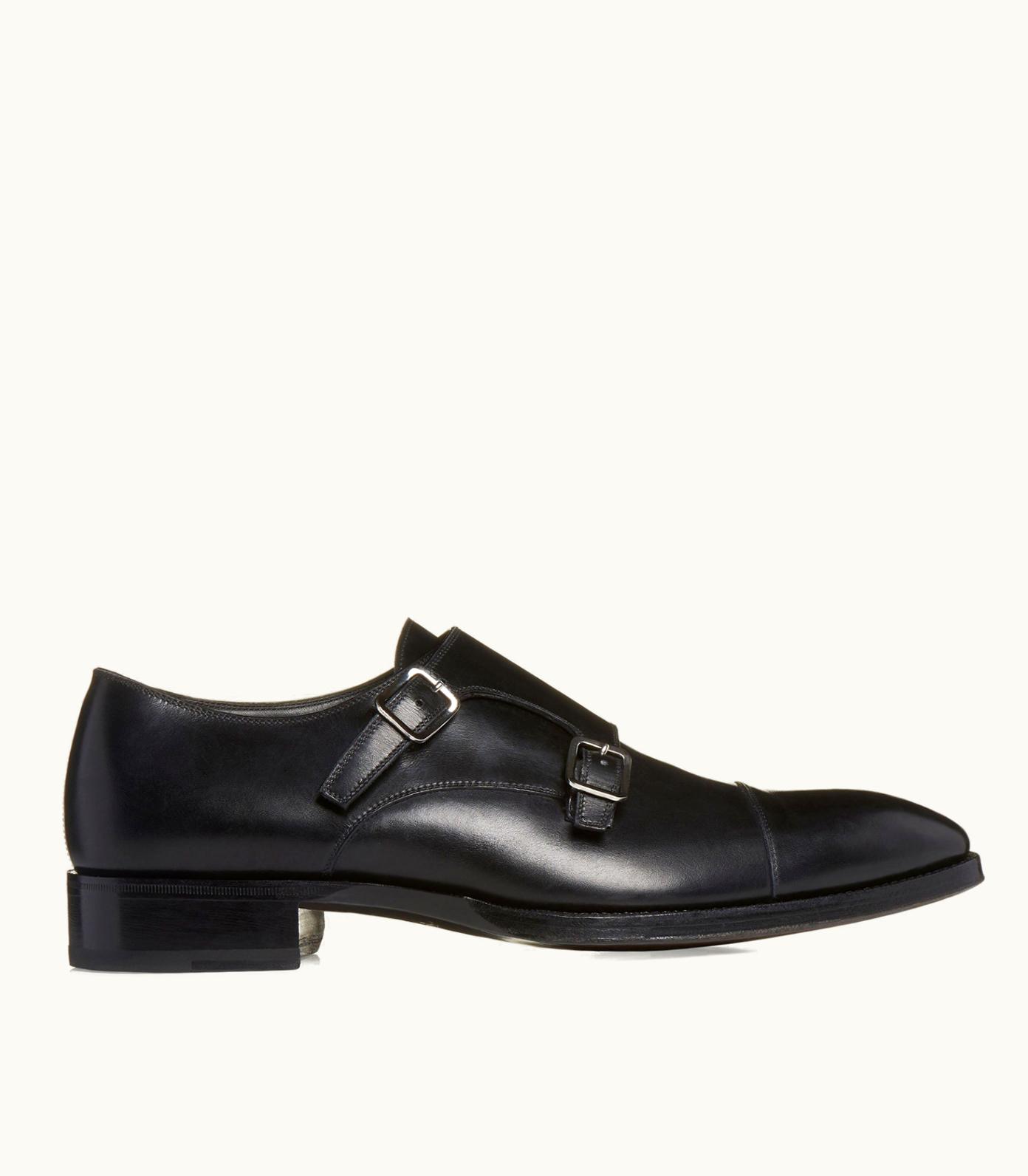 Tom Ford Tom Ford Elkan Double Monk Strap Burnished Leather Black
