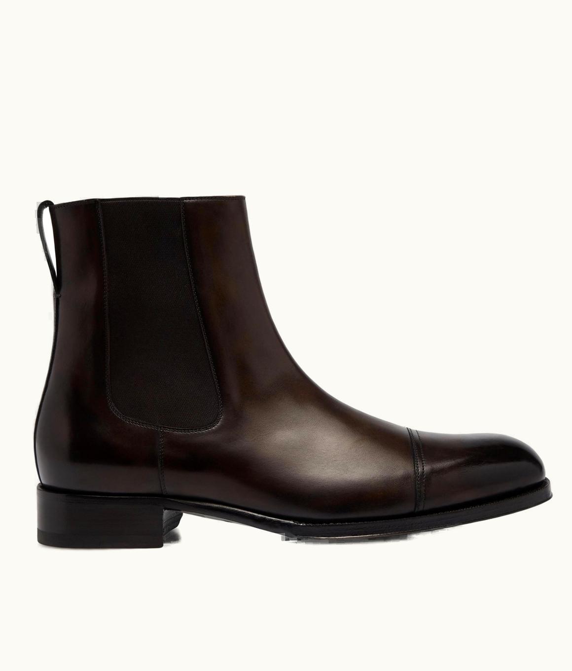 Tom Ford Tom Ford Burnished Leather Edgar Chelsea Boot