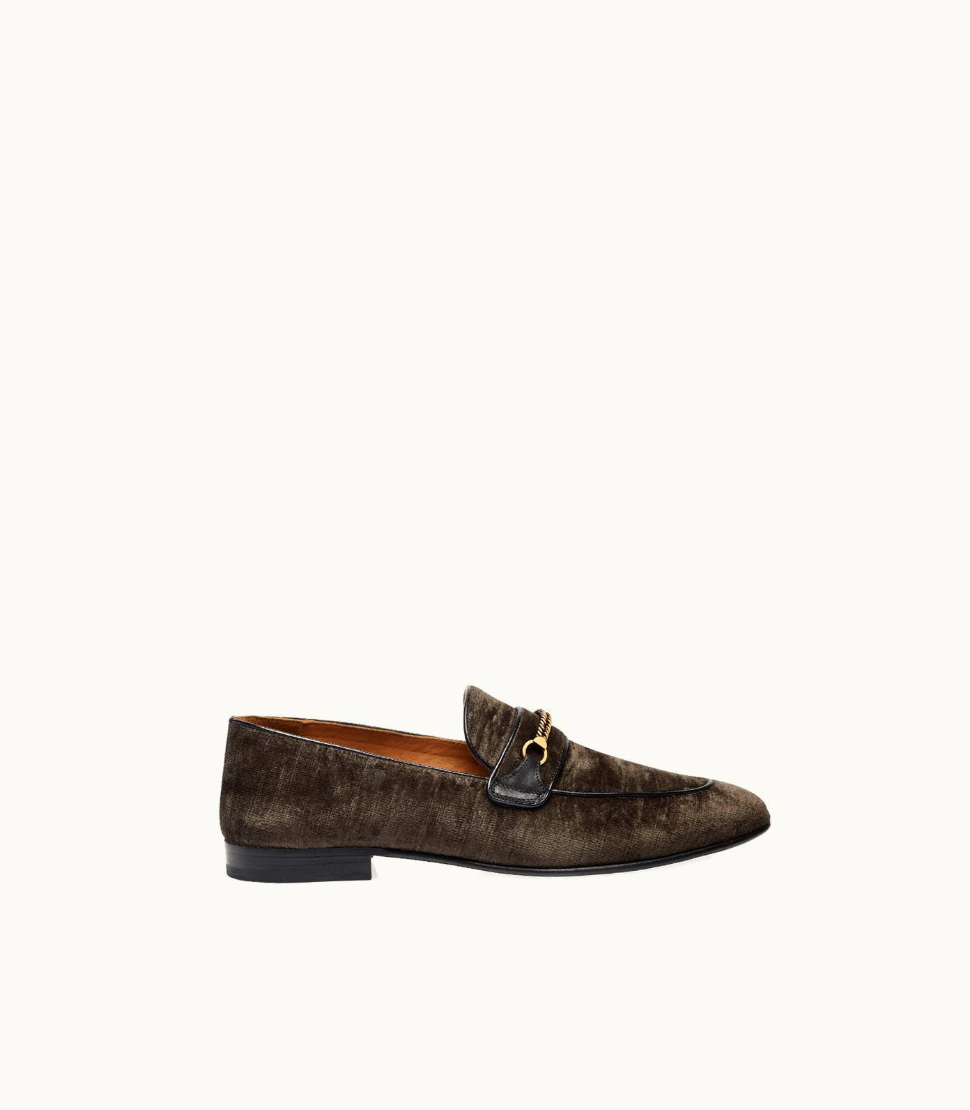 Tom Ford Tom Ford Textured Velvet Liam Chain Loafer
