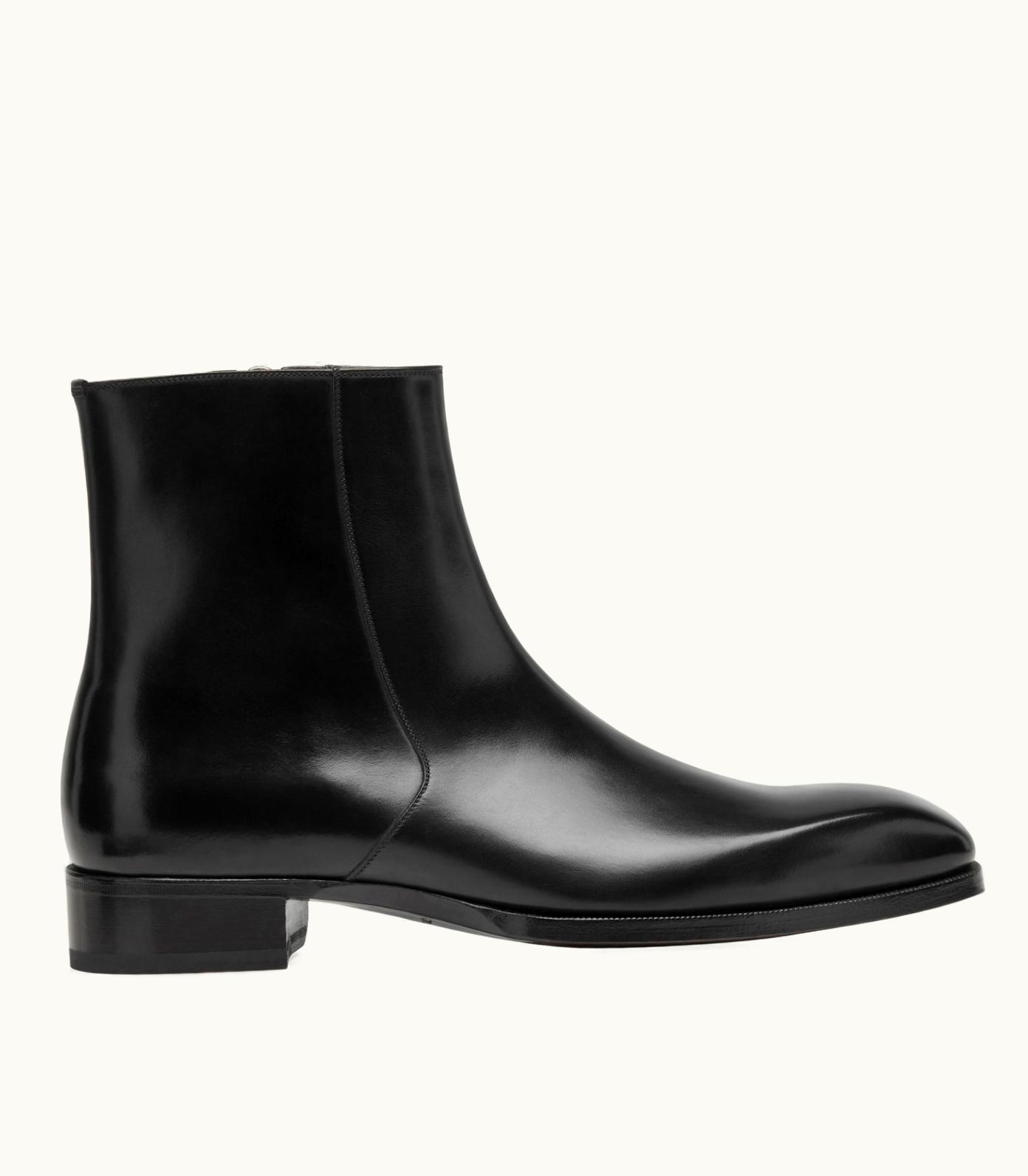 Tom Ford Tom Ford Burnished Leather Elkan Zip Boot