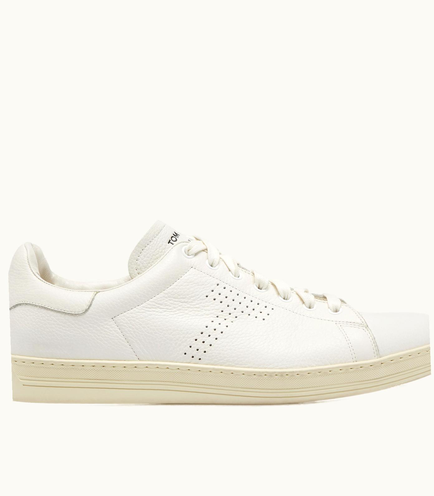 Tom Ford Tom Ford Warwick Grained Leather Sneaker White
