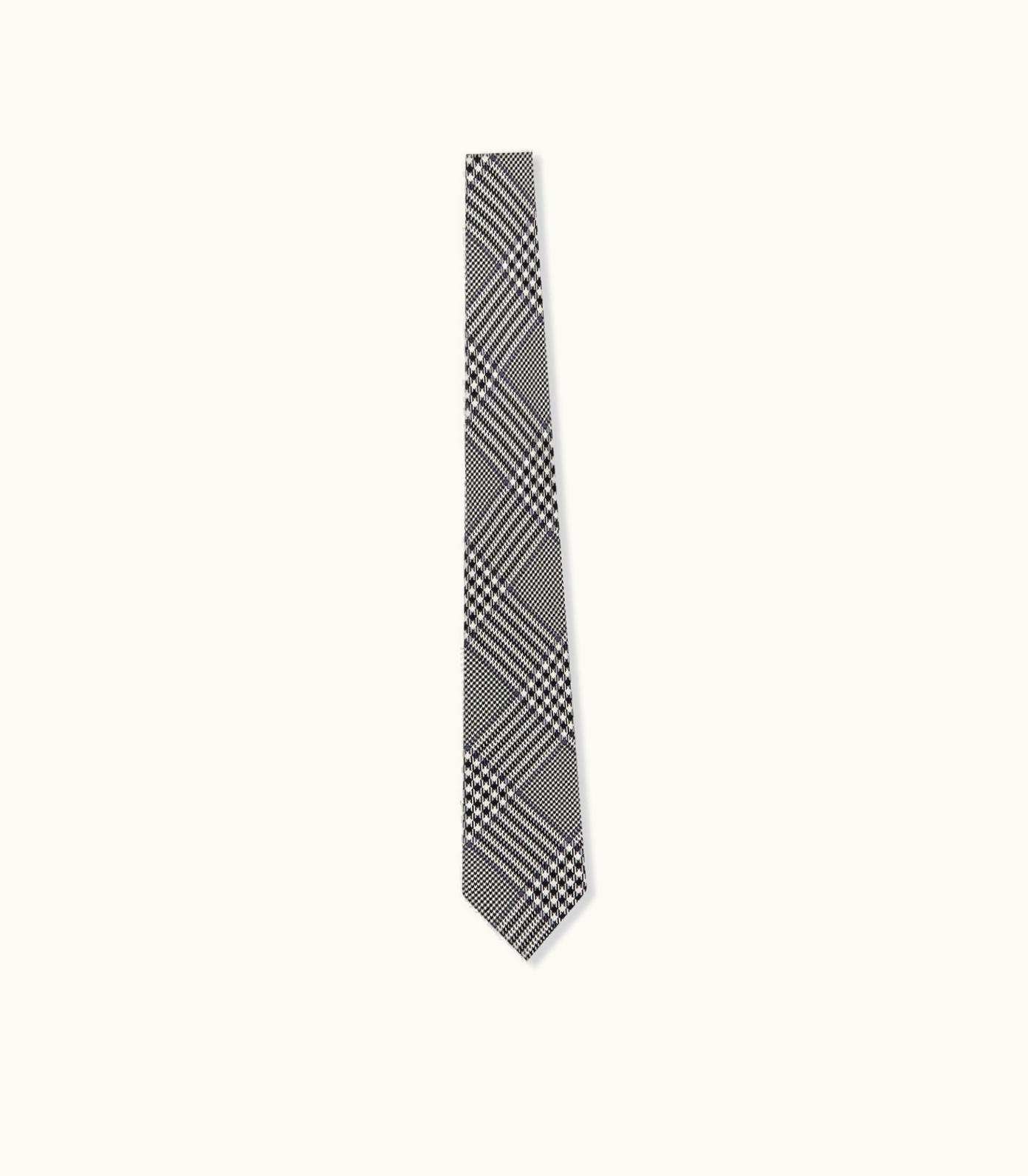 Tom Ford Tom Ford Prince Of Wales Tie 9cm Silk Blade Luxury Tie Black