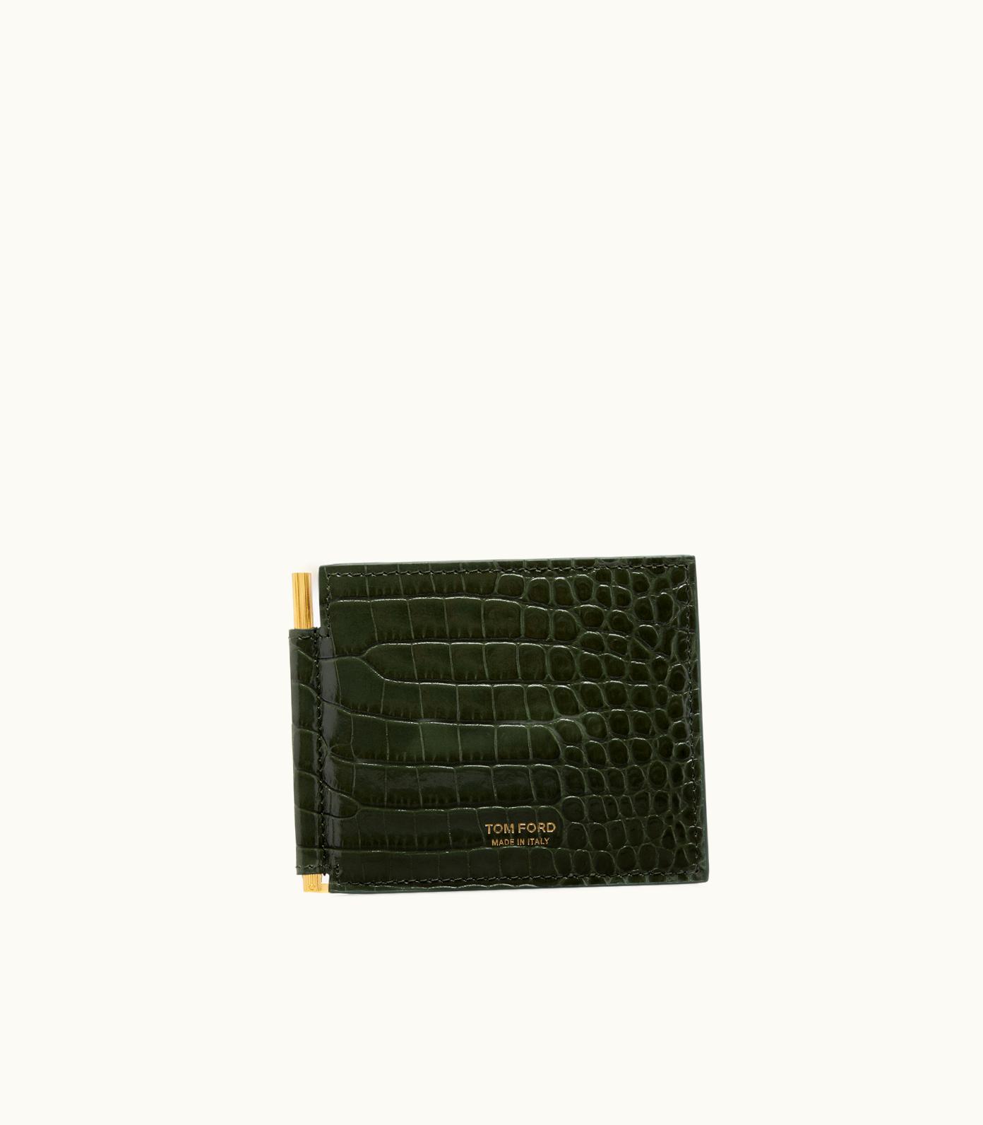 Tom Ford Tom Ford Printed Croc Money Clip Wallet