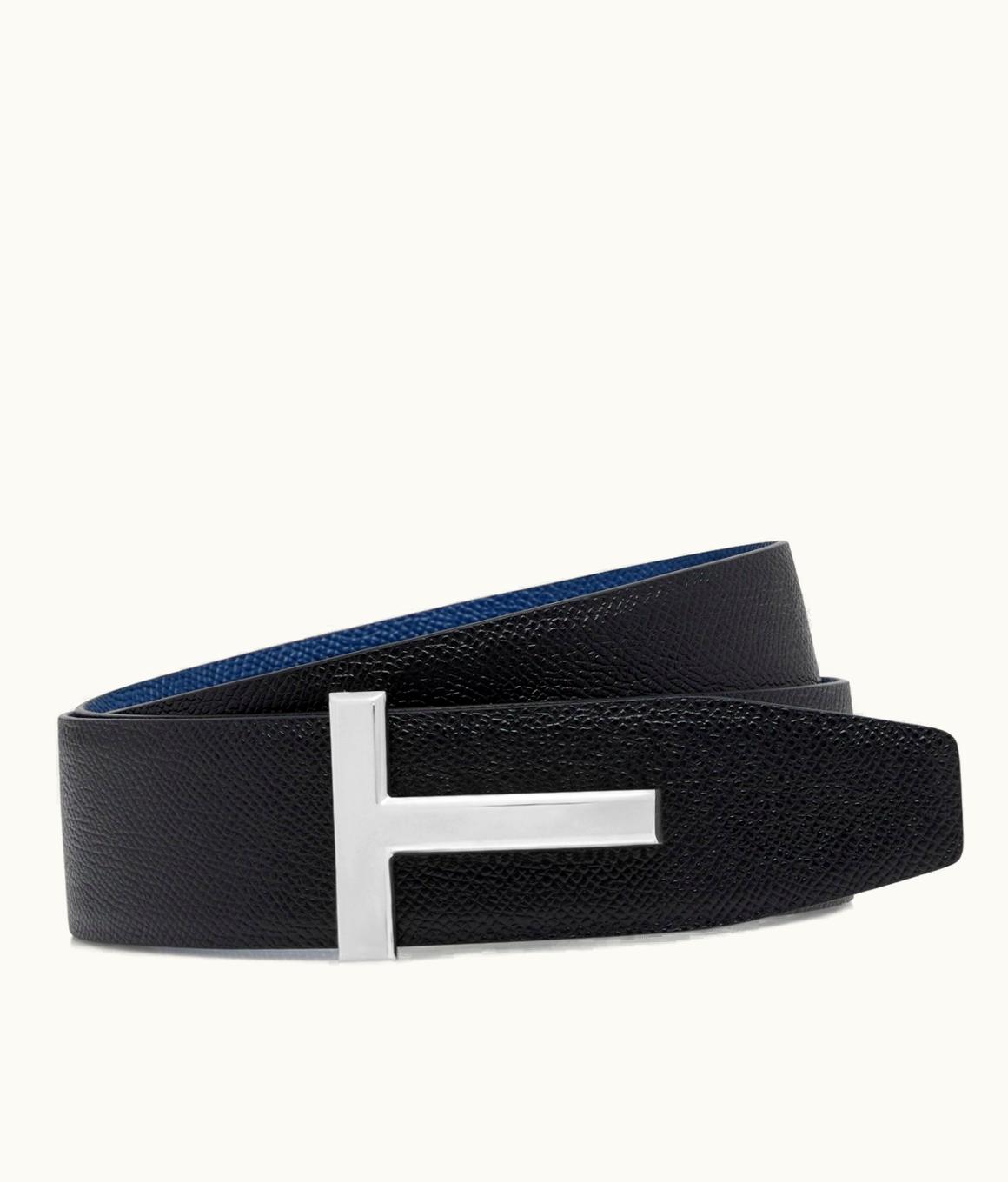 Tom Ford Tom Ford Reversible T Icon Belt Large Grain Leather Black