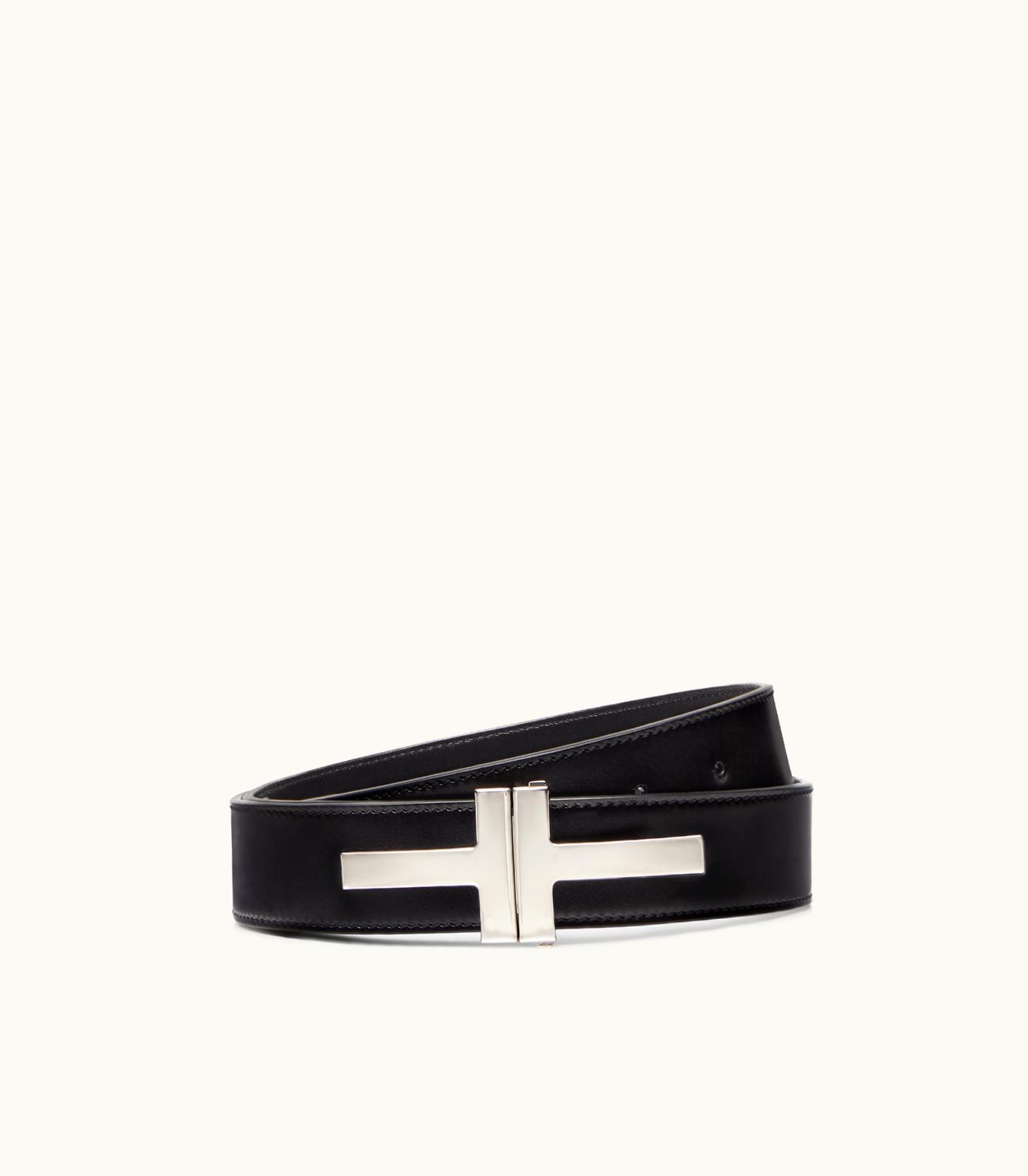 Tom Ford Tom Ford Double T Leather Belt Black