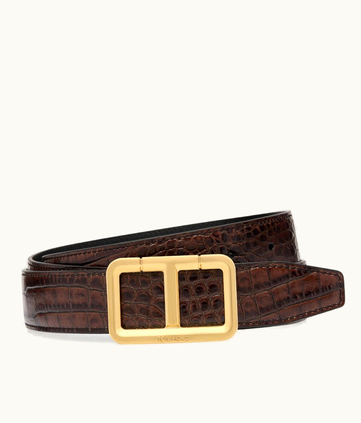 Tom Ford Tom Ford Printed Alligator Scored T Belt