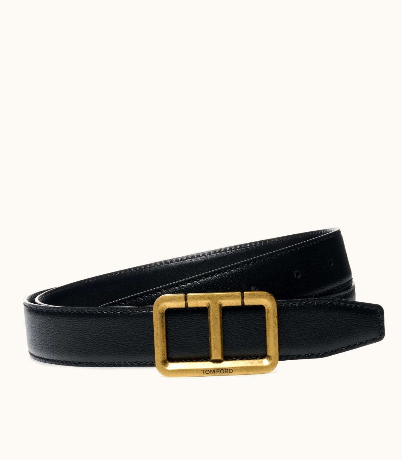 Tom Ford Tom Ford Printed Grain Leather Scored T Belt