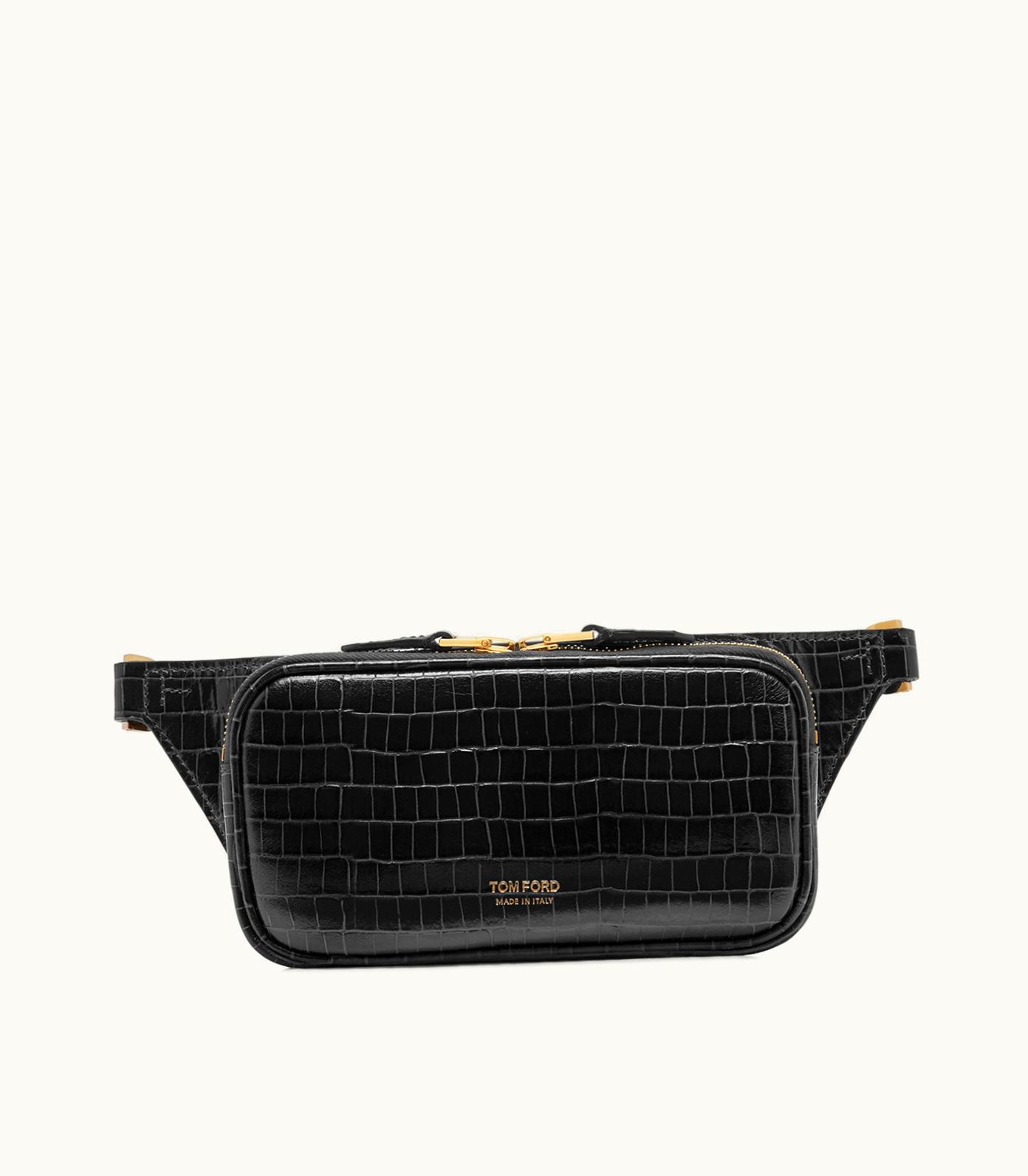 Tom Ford Tom Ford Glossy Printed Croc Small Zip Belt Bag
