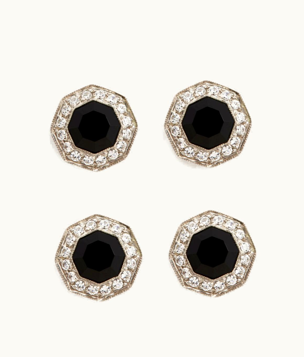 Tom Ford Tom Ford Diamond Onyx Octagon Studs