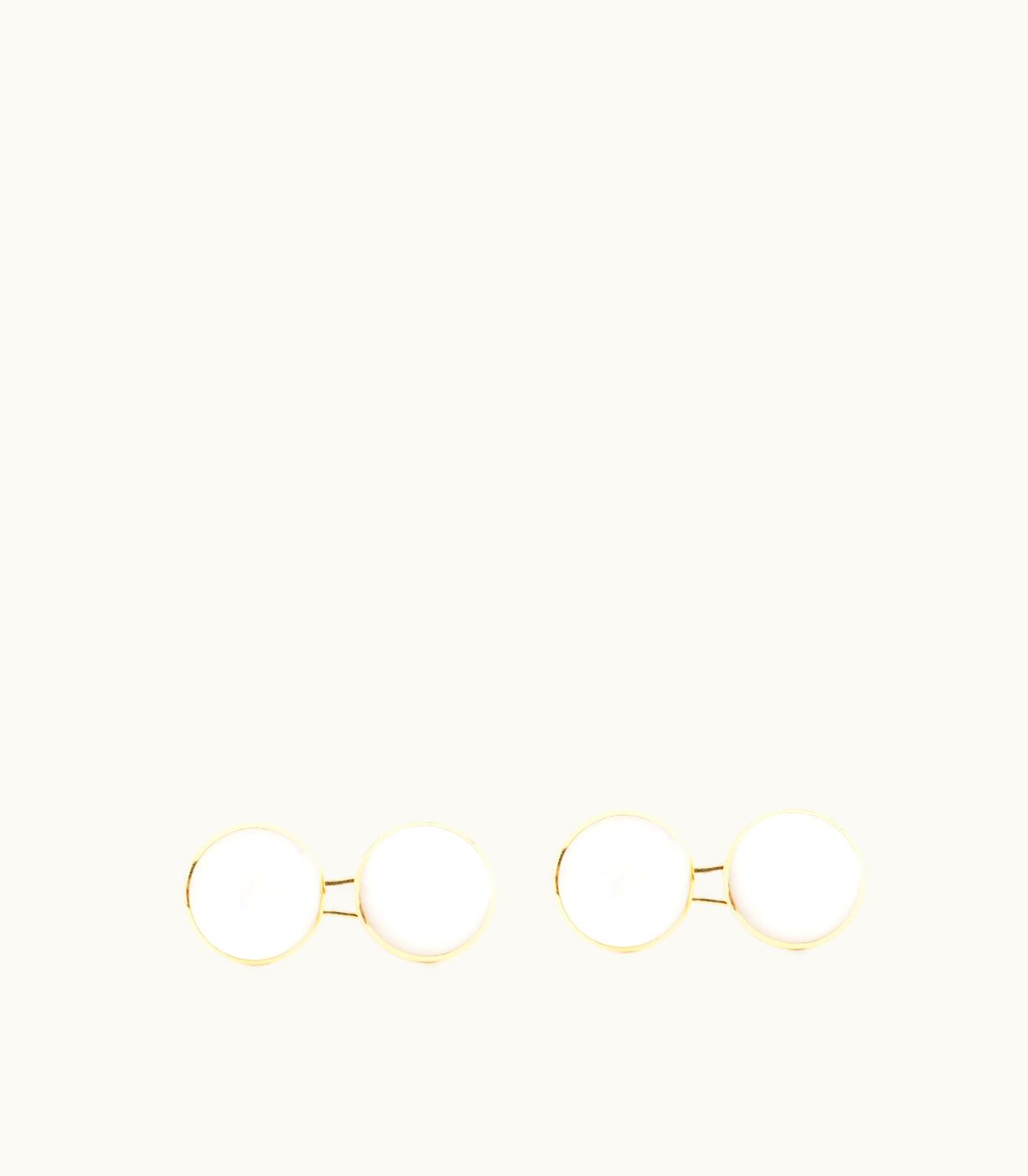 Tom Ford Tom Ford Mother Of Pearl Round Cufflinks