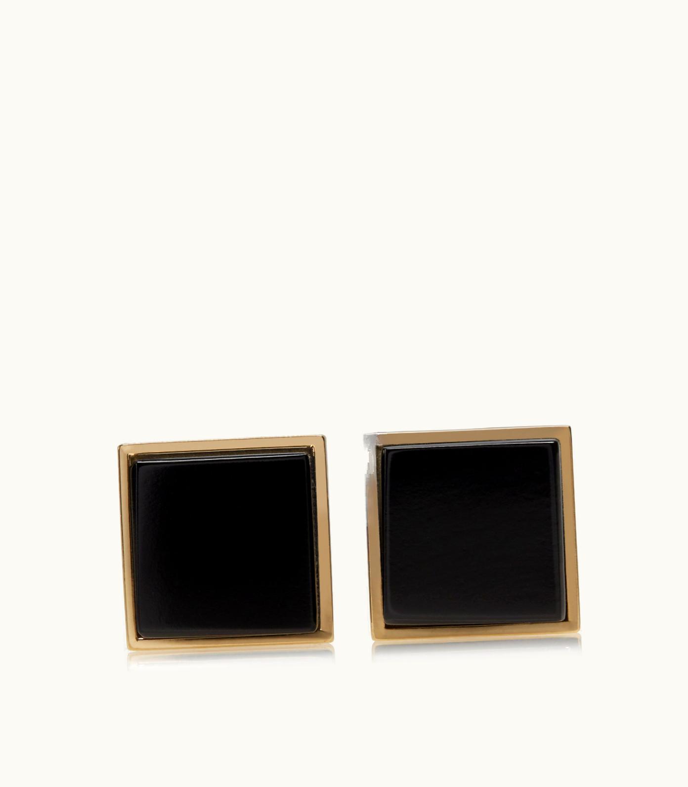 Tom Ford Tom Ford Gold And Onyx Square Cufflinks