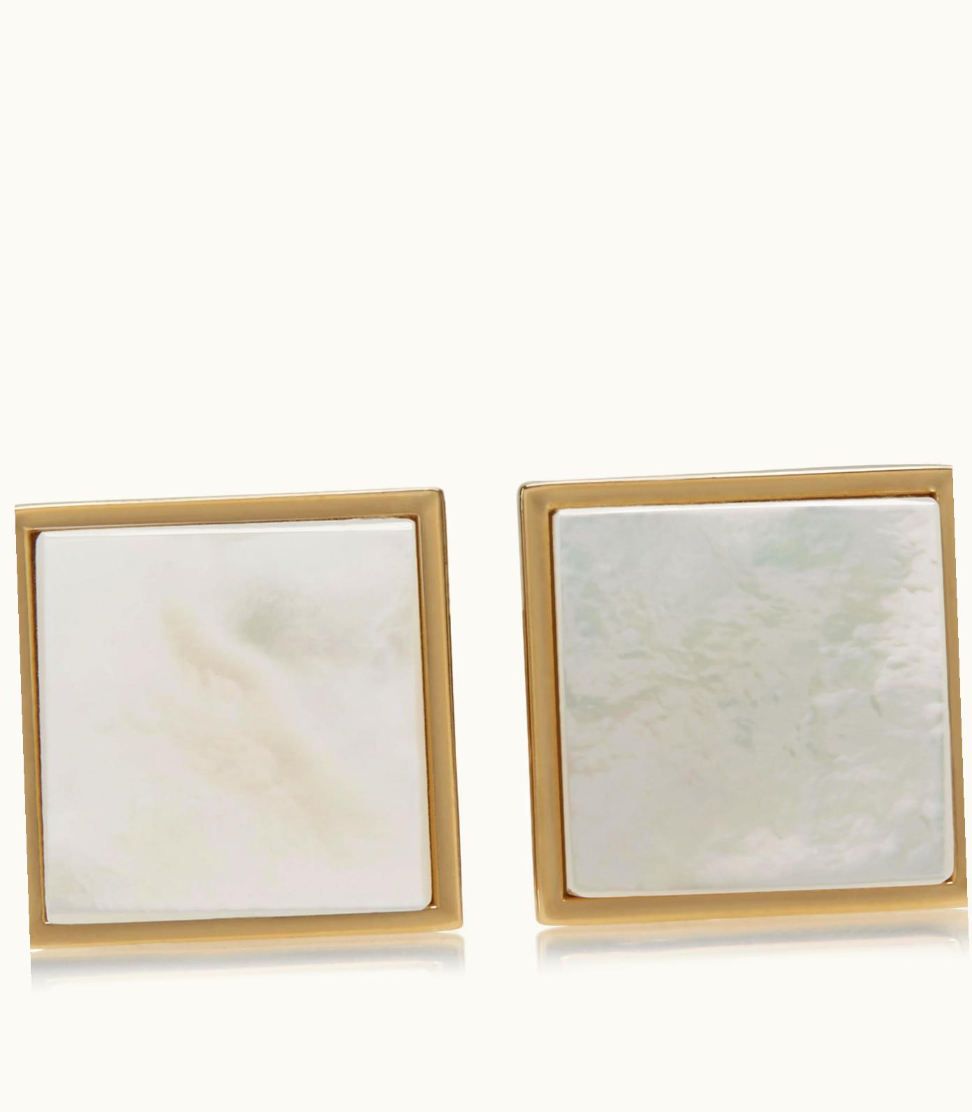 Tom Ford Tom Ford Gold And Pearl Square Cufflinks