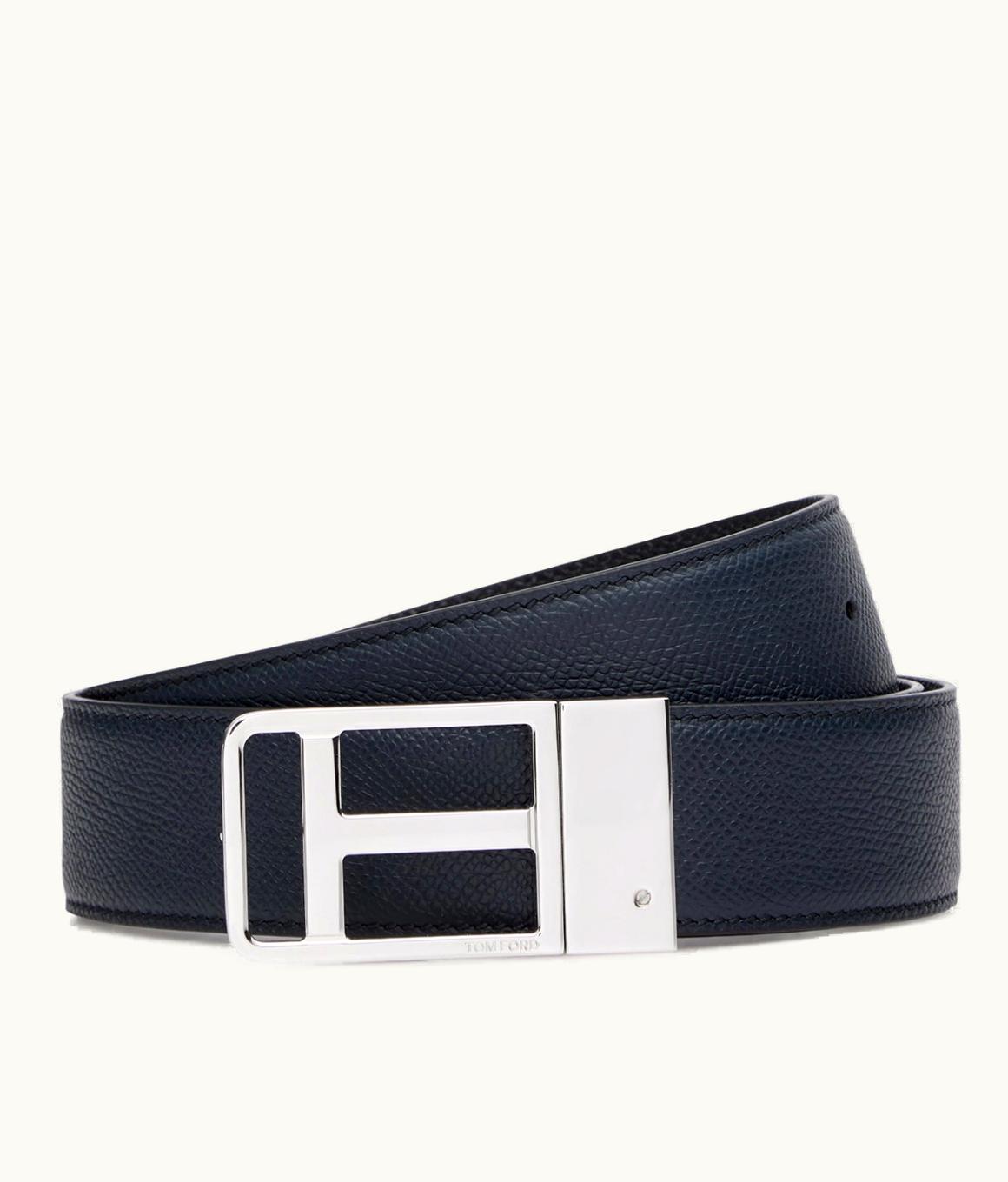 Tom Ford Tom Ford Reversible Framed T Belt 35mm Small Grain Leather Black