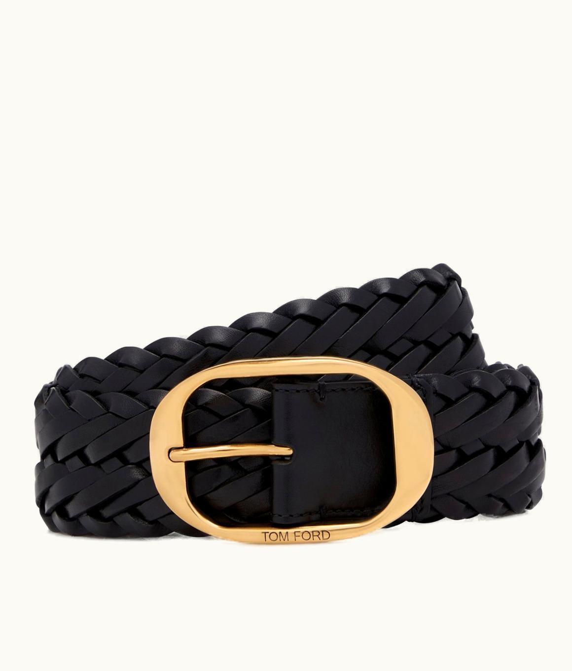 Tom Ford Tom Ford Woven Leather Oval Belt TB278J-ICL068