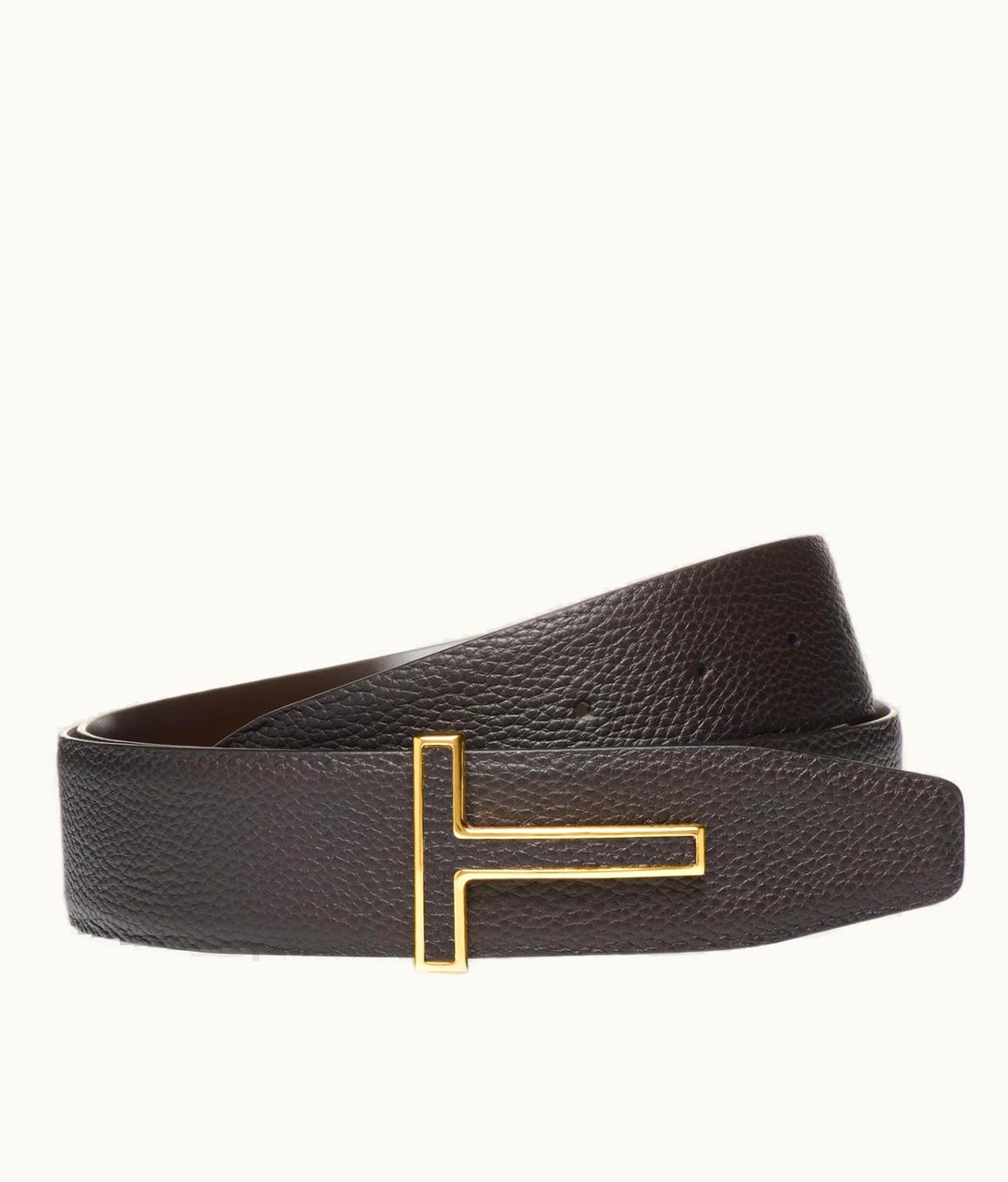 Tom Ford Tom Ford Grain Leather And Smooth Leather Leather Insert T Belt