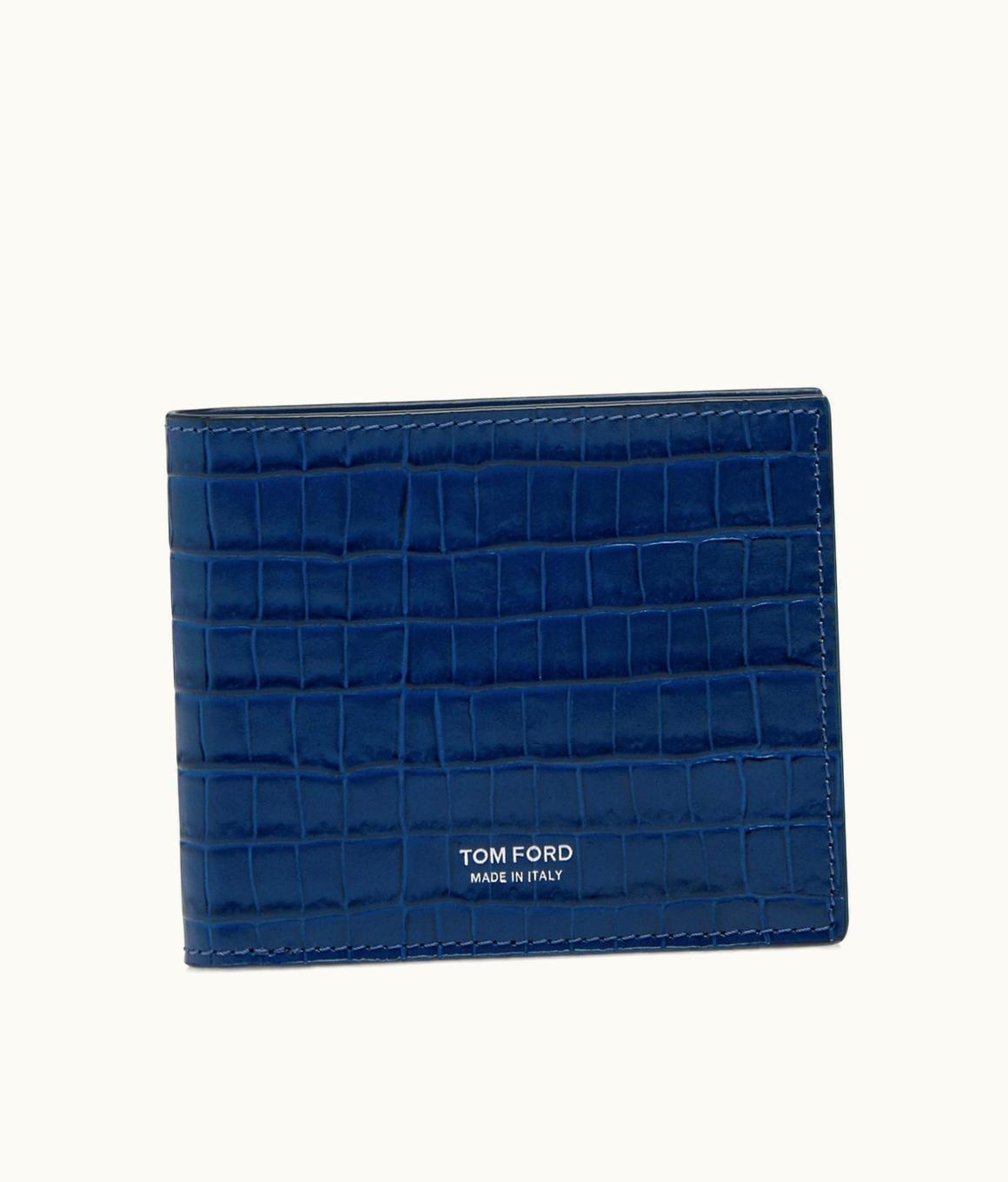 Tom Ford Tom Ford Glossy Printed Croc Bifold Wallet