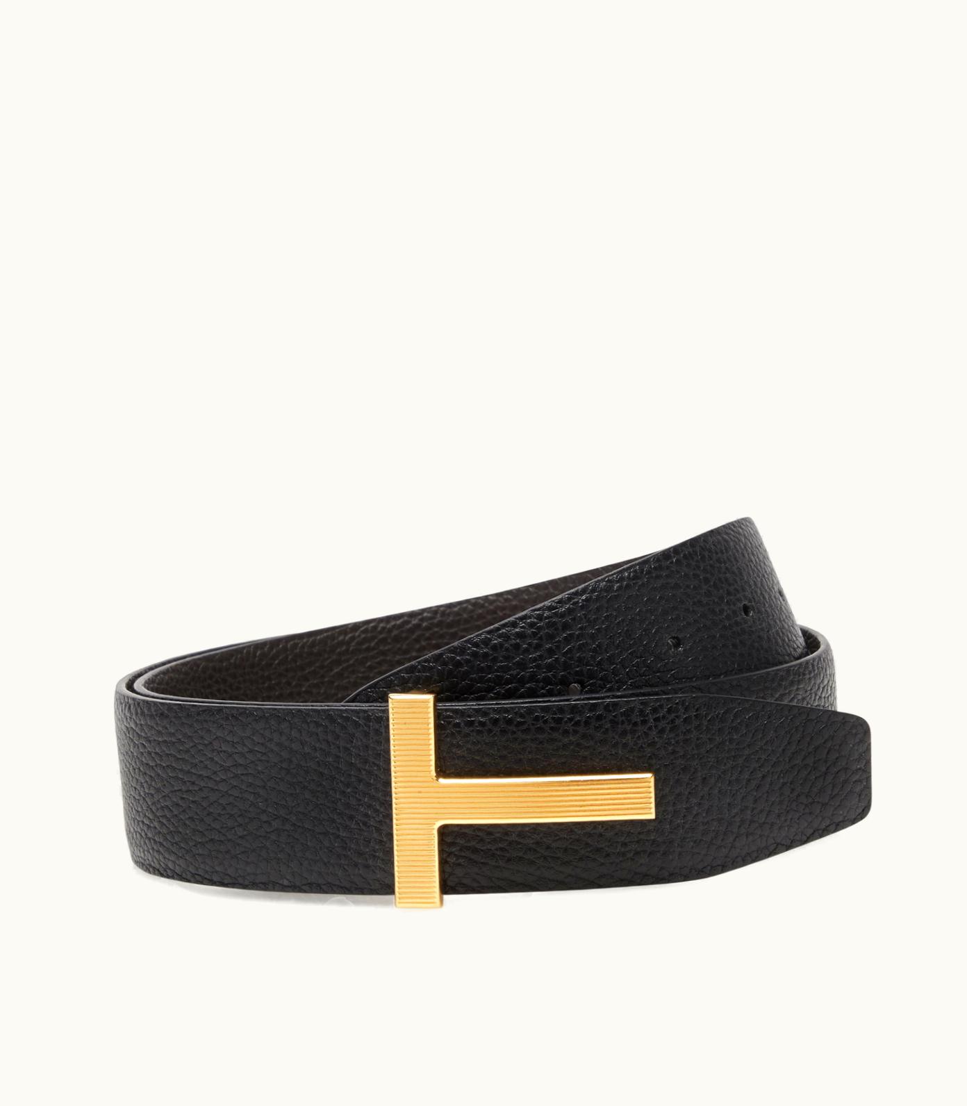 Tom Ford Tom Ford Grain Leather Ridge T Belt