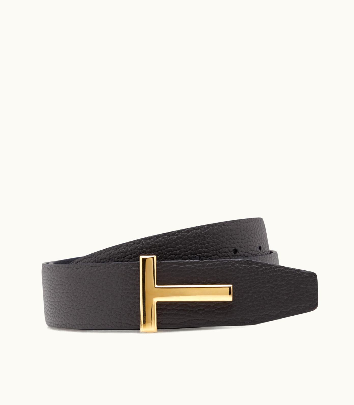 Tom Ford Tom Ford Grain Leather T Icon Belt 1335213562