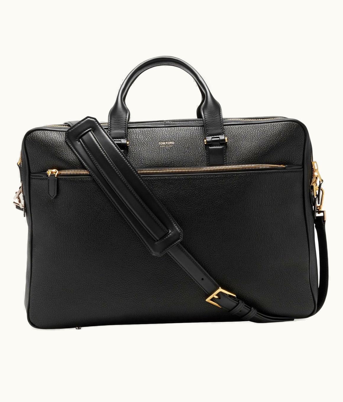 Tom Ford Tom Ford Grain Leather Double Zip Briefcase