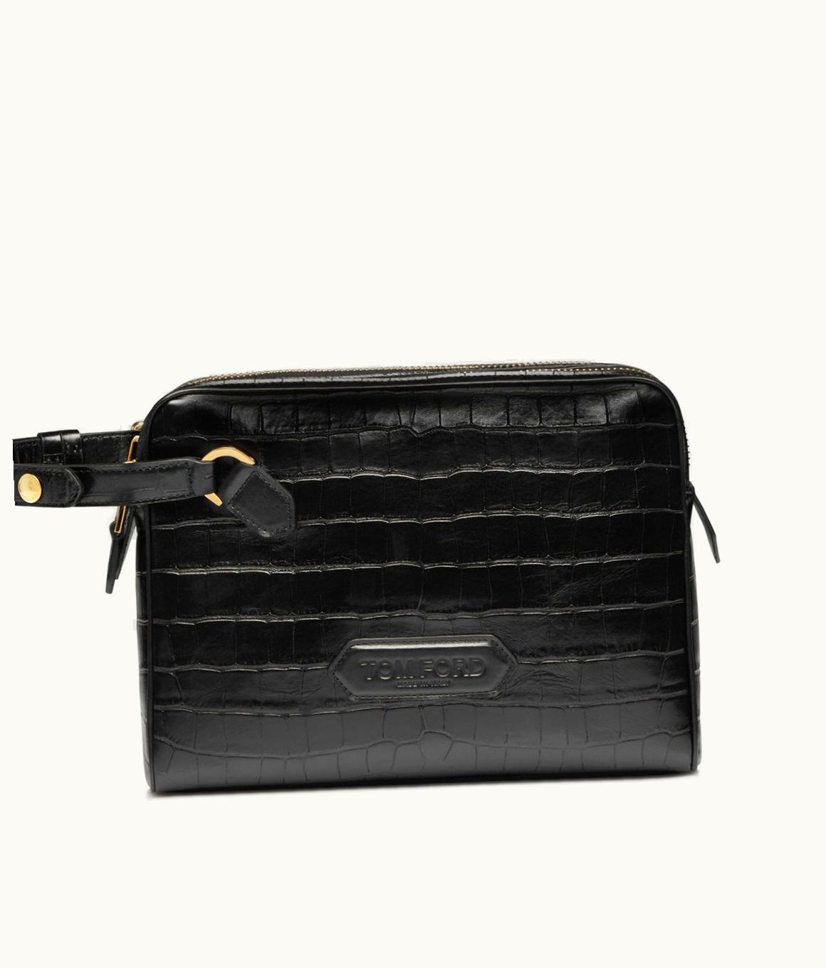 Tom Ford Tom Ford Stamped Croc Leather Clutch Messenger