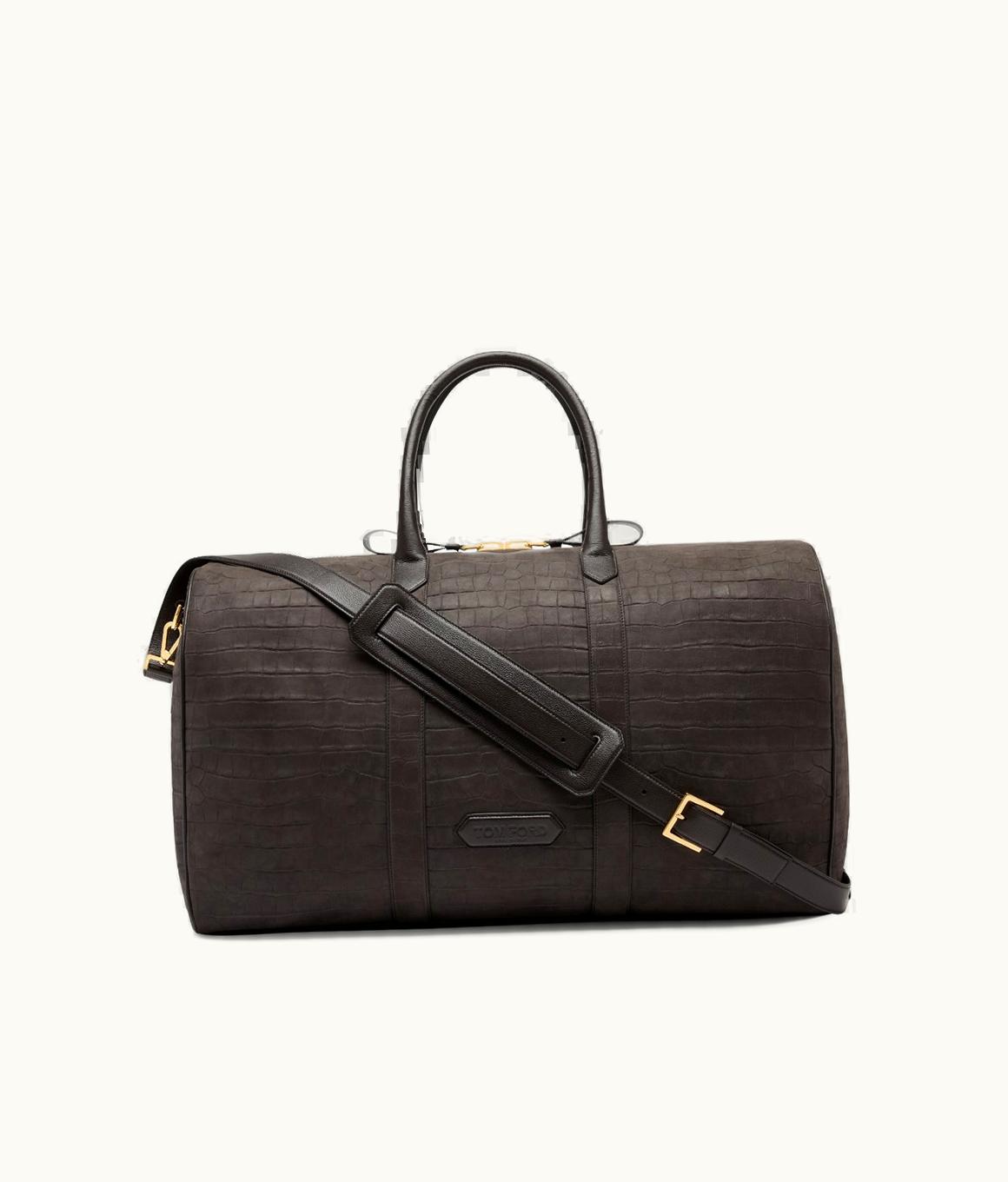 Tom Ford Tom Ford Stamped Croc Nubuck Wide Opening Duffle