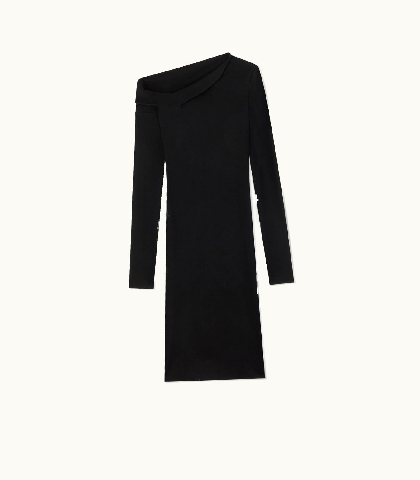 Tom Ford Tom Ford Loose Microcosta Jersey Off The Shoulder Cocktail Dress