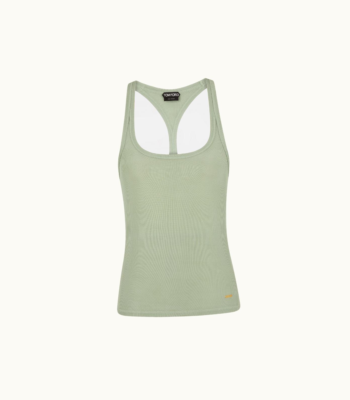 Tom Ford Tom Ford Lustrous MICRO-RIB Jersey Racerback Tank Top