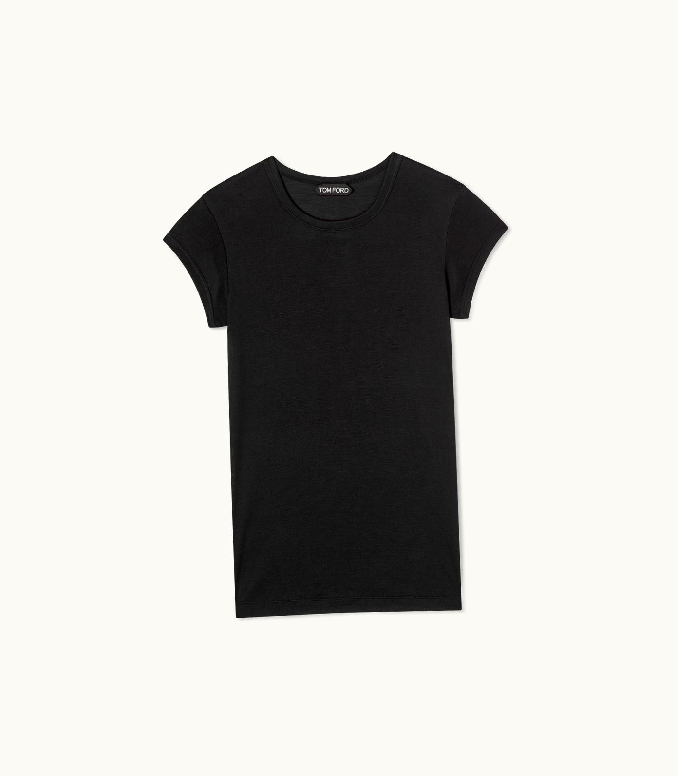 Tom Ford Tom Ford Silk Wool Jersey Cap Sleeve T-SHIRT