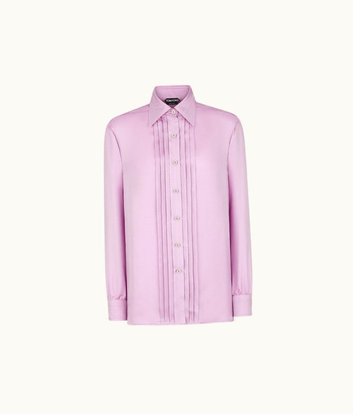 Tom Ford Tom Ford Fluid Viscose Silk Twill Shirt With Plisse Plastron